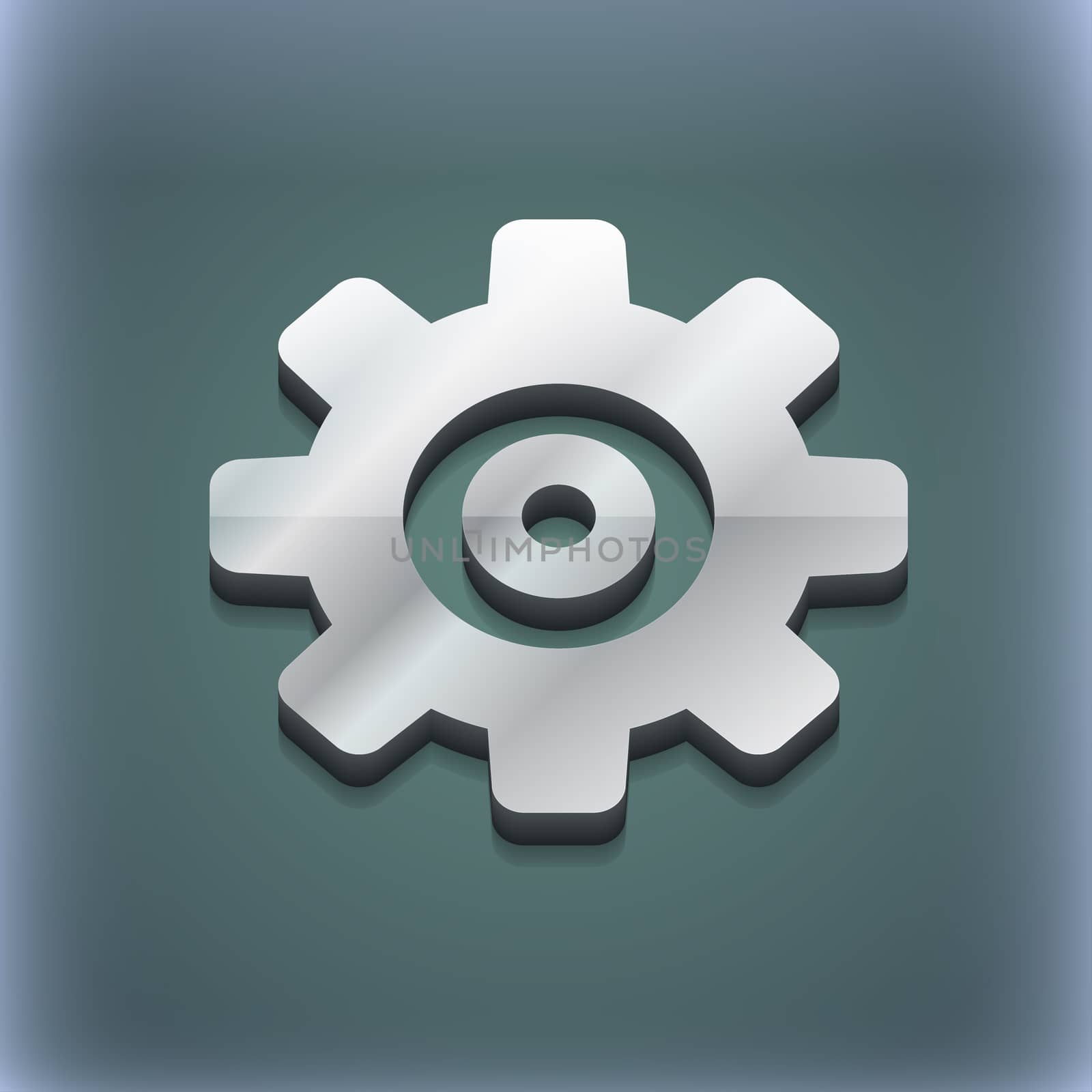 Cog settings, Cogwheel gear mechanism icon symbol. 3D style. Trendy, modern design with space for your text illustration. Raster version