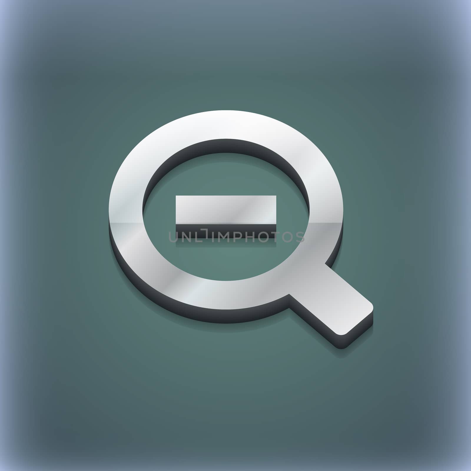 Magnifier glass, Zoom tool icon symbol. 3D style. Trendy, modern design with space for your text illustration. Raster version