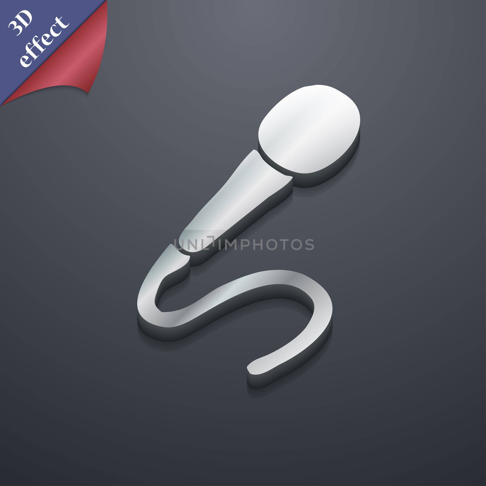 microphone icon symbol. 3D style. Trendy, modern design with space for your text . Rastrized by serhii_lohvyniuk