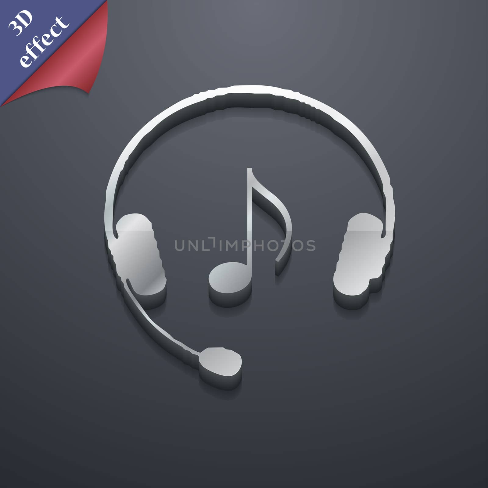 headsets icon symbol. 3D style. Trendy, modern design with space for your text . Rastrized by serhii_lohvyniuk