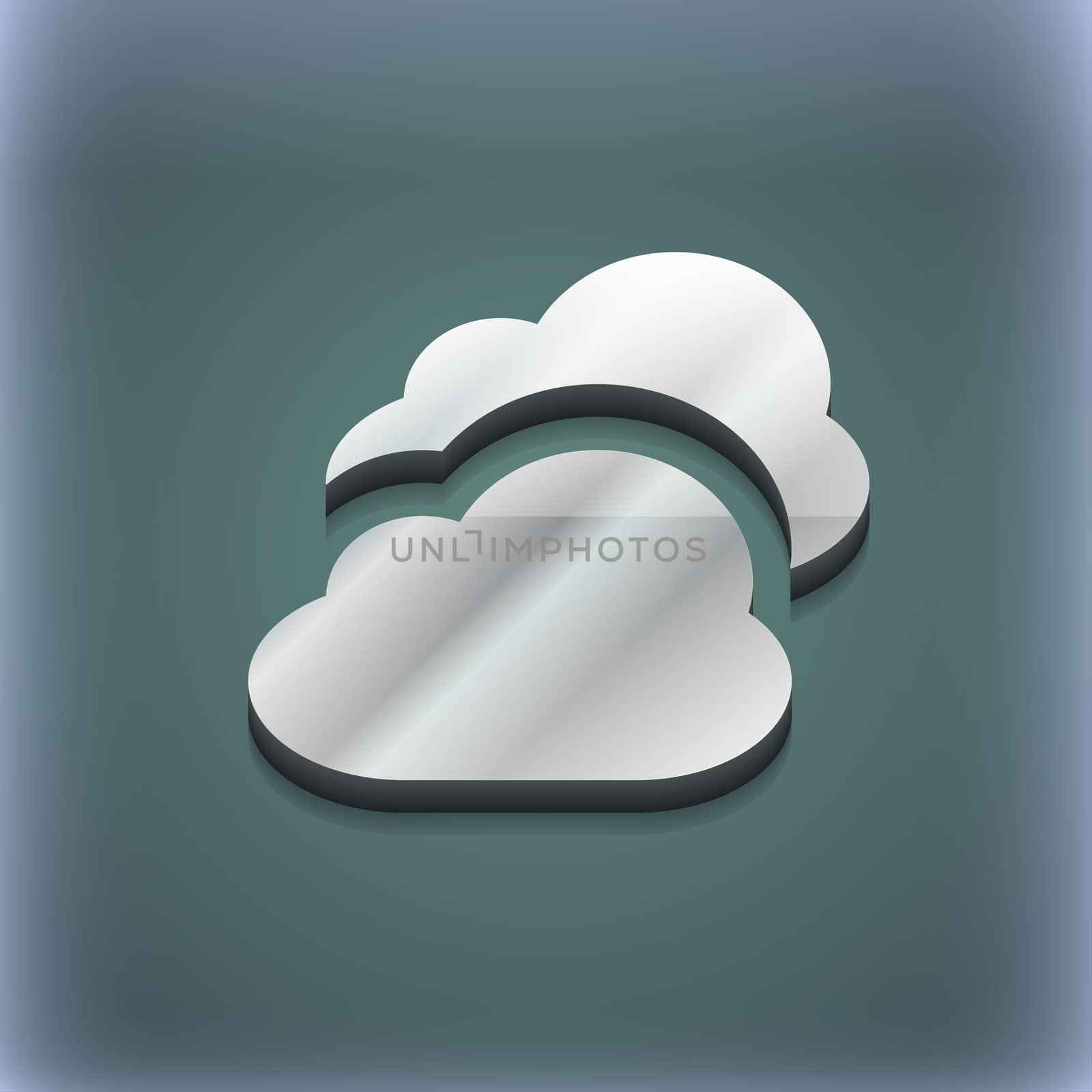 Cloud icon symbol. 3D style. Trendy, modern design with space for your text . Raster by serhii_lohvyniuk