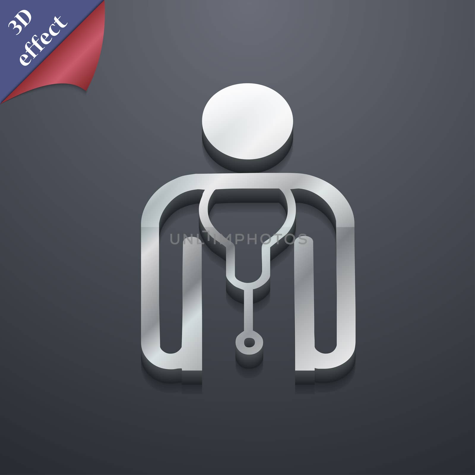 doctor icon symbol. 3D style. Trendy, modern design with space for your text . Rastrized by serhii_lohvyniuk