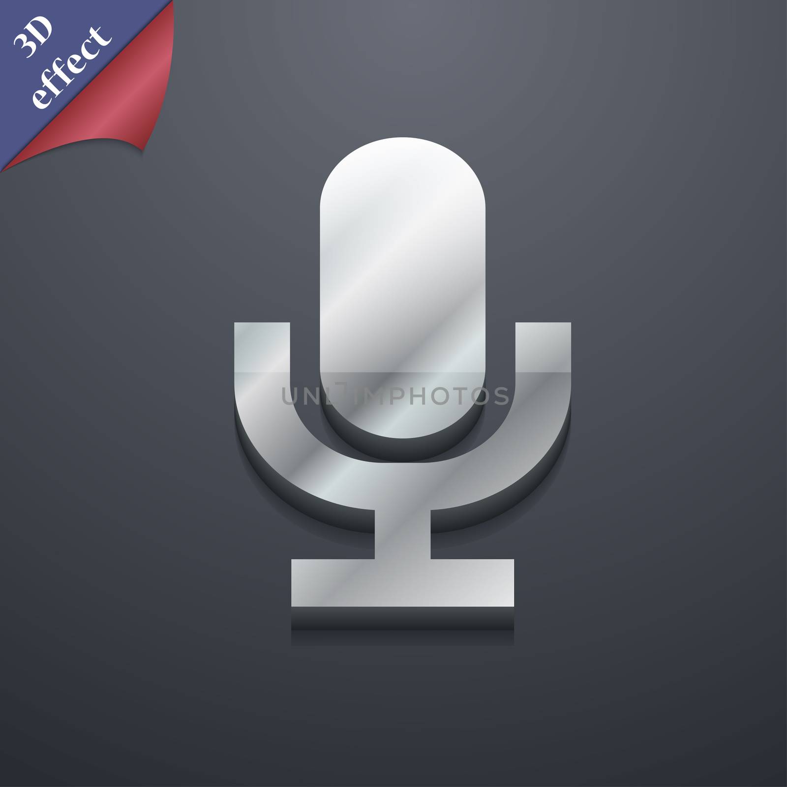 microphone icon symbol. 3D style. Trendy, modern design with space for your text illustration. Rastrized copy
