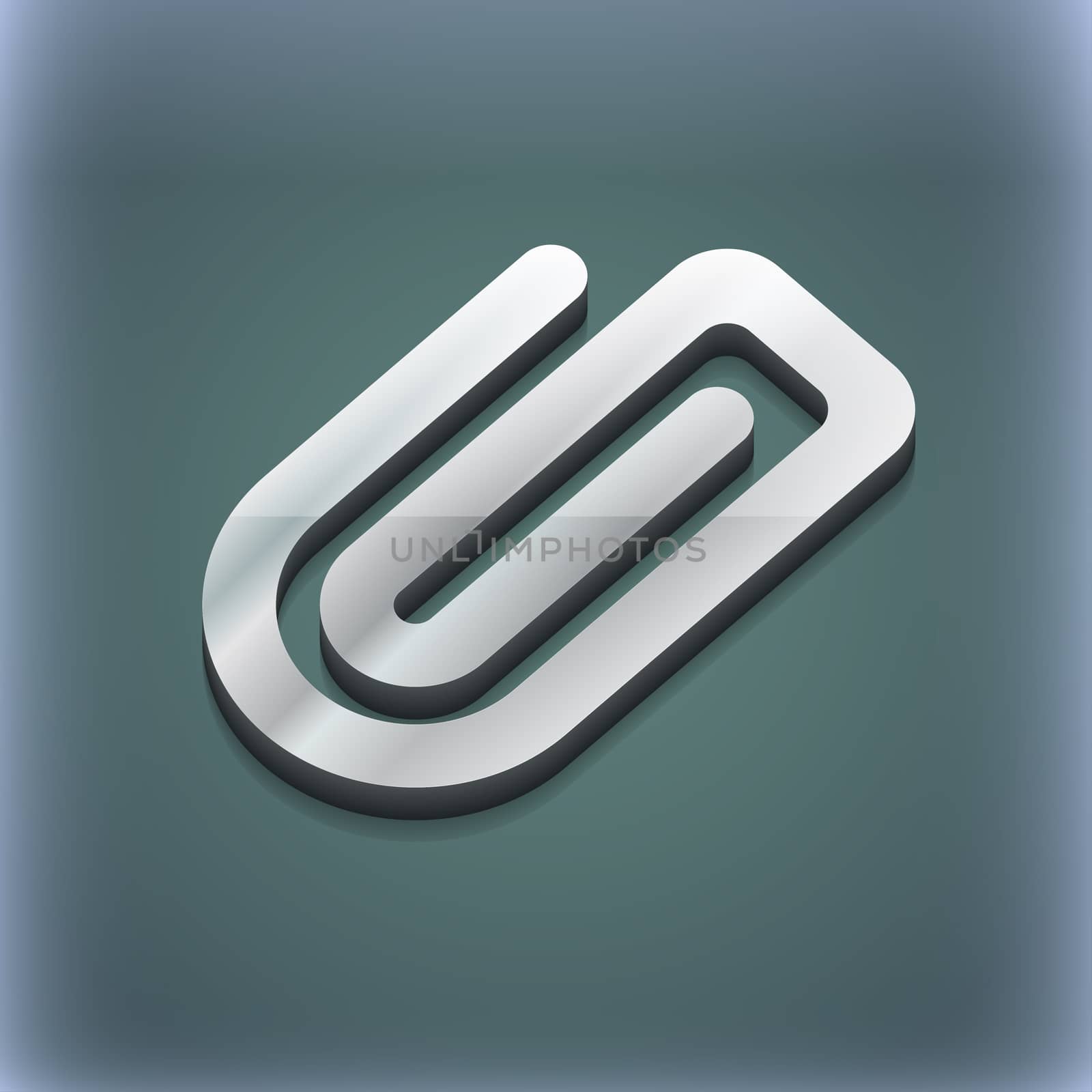 Paper Clip icon symbol. 3D style. Trendy, modern design with space for your text . Raster by serhii_lohvyniuk