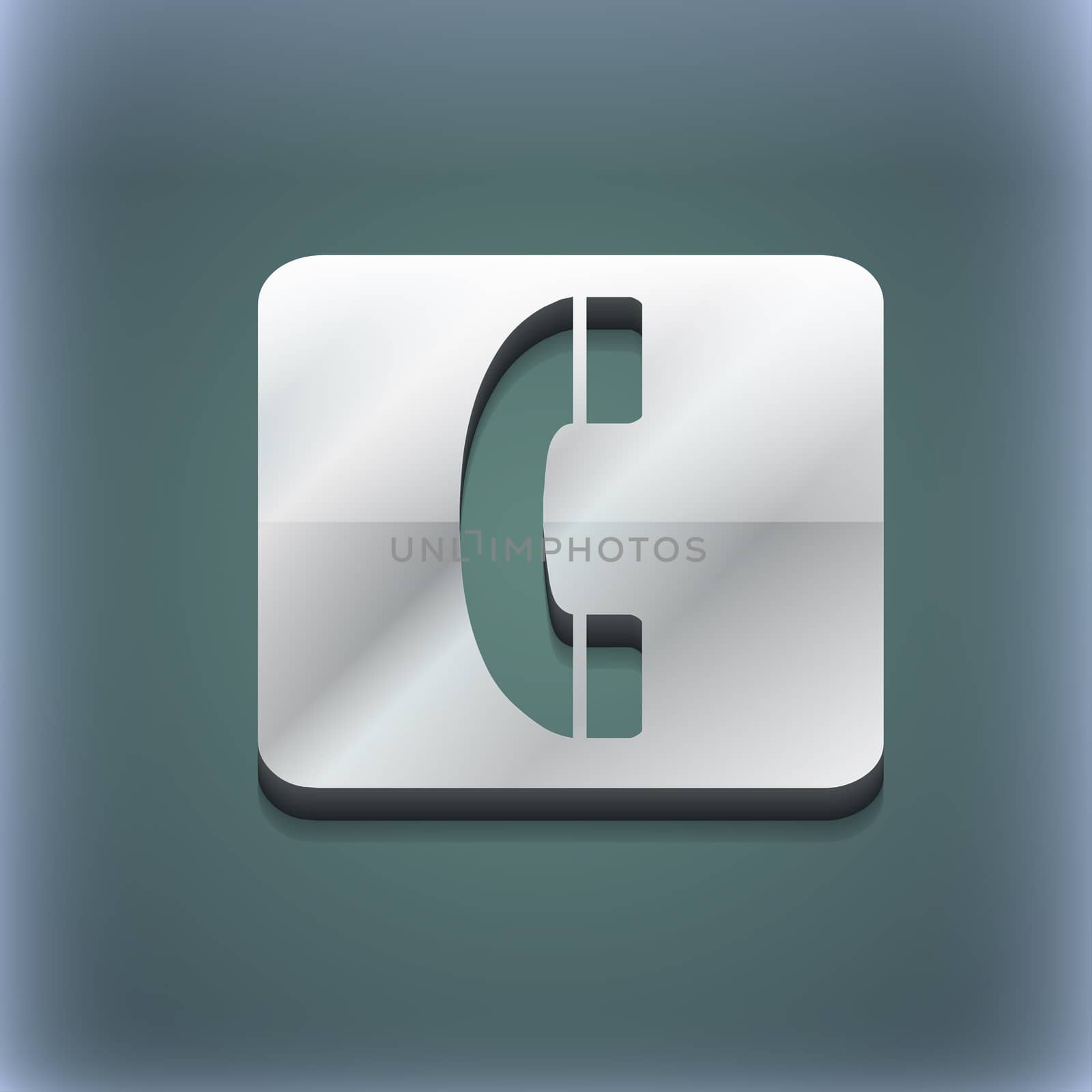 handset icon symbol. 3D style. Trendy, modern design with space for your text . Raster by serhii_lohvyniuk