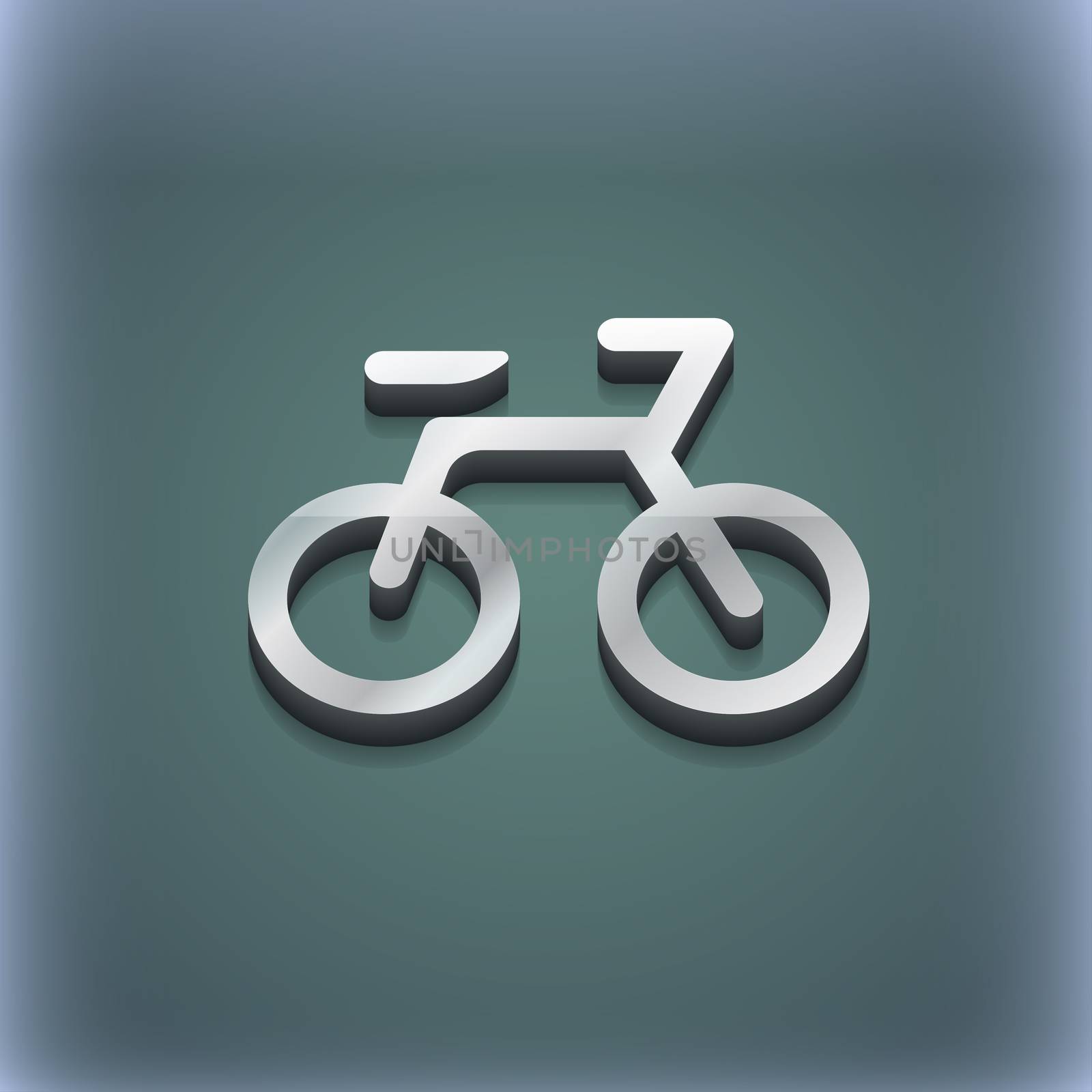 Bicycle icon symbol. 3D style. Trendy, modern design with space for your text . Raster by serhii_lohvyniuk