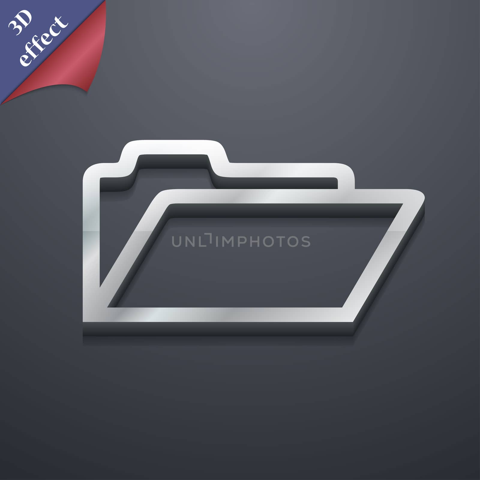 Folder icon symbol. 3D style. Trendy, modern design with space for your text illustration. Rastrized copy