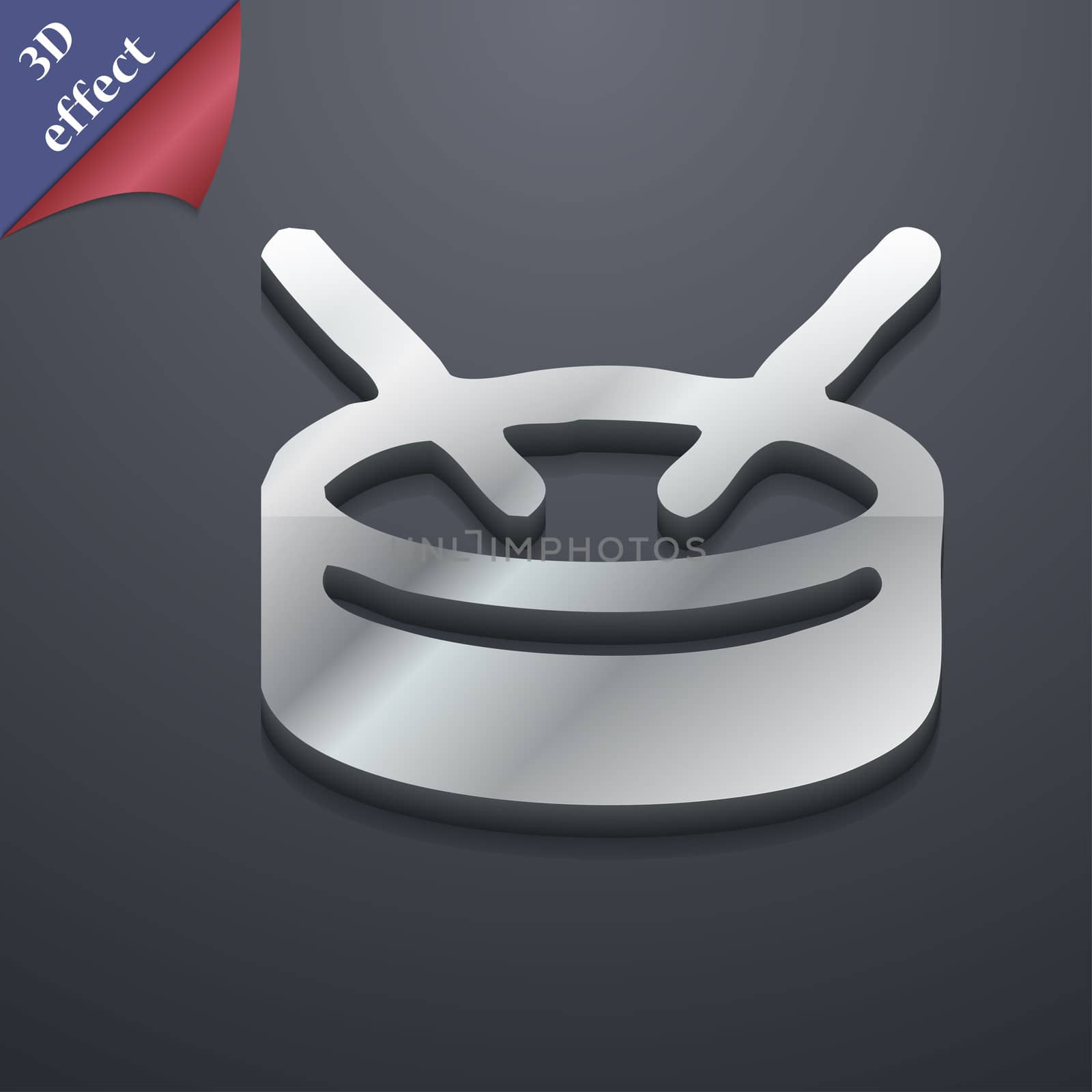 drum icon symbol. 3D style. Trendy, modern design with space for your text . Rastrized by serhii_lohvyniuk