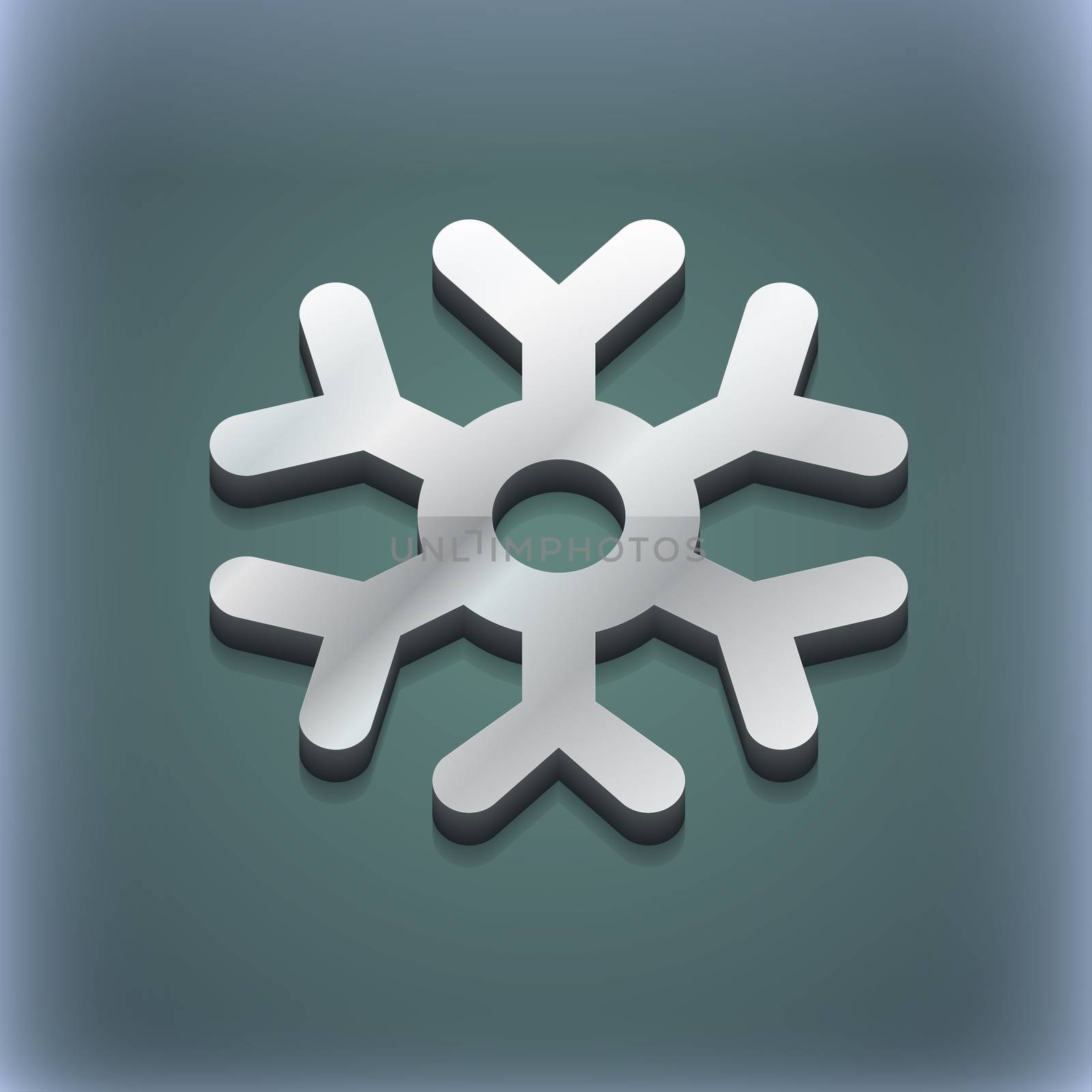 snowflake icon symbol. 3D style. Trendy, modern design with space for your text illustration. Raster version