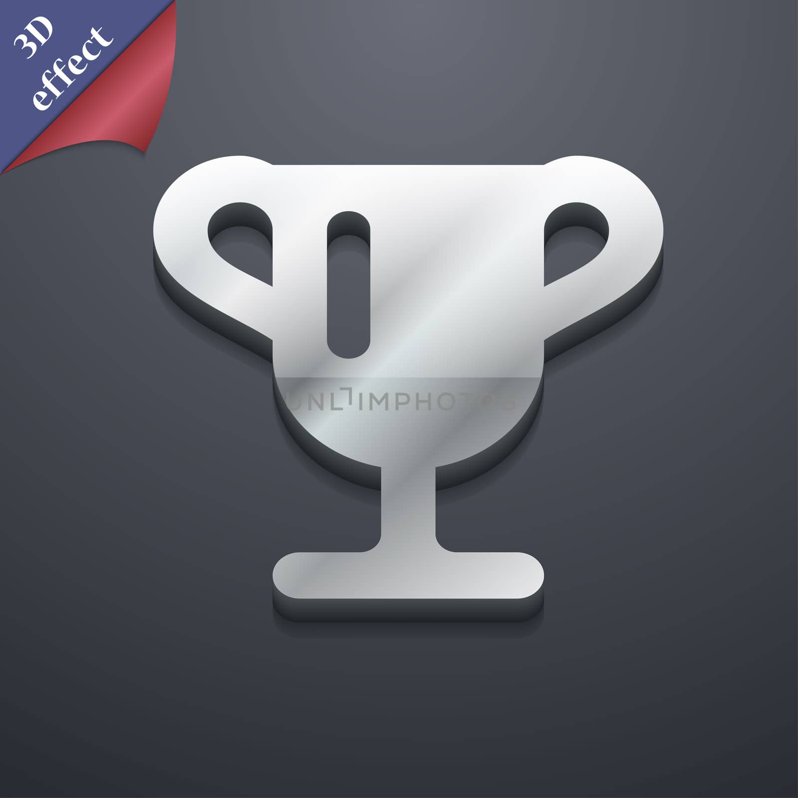 Winner cup, Awarding of winners, Trophy icon symbol. 3D style. Trendy, modern design with space for your text illustration. Rastrized copy