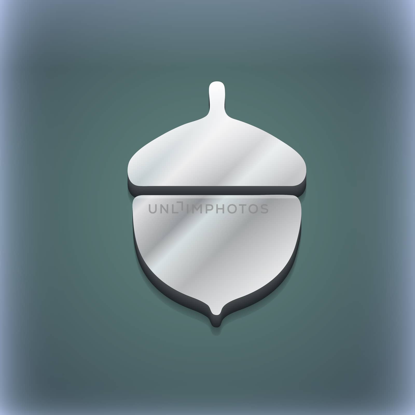 Acorn icon symbol. 3D style. Trendy, modern design with space for your text illustration. Raster version