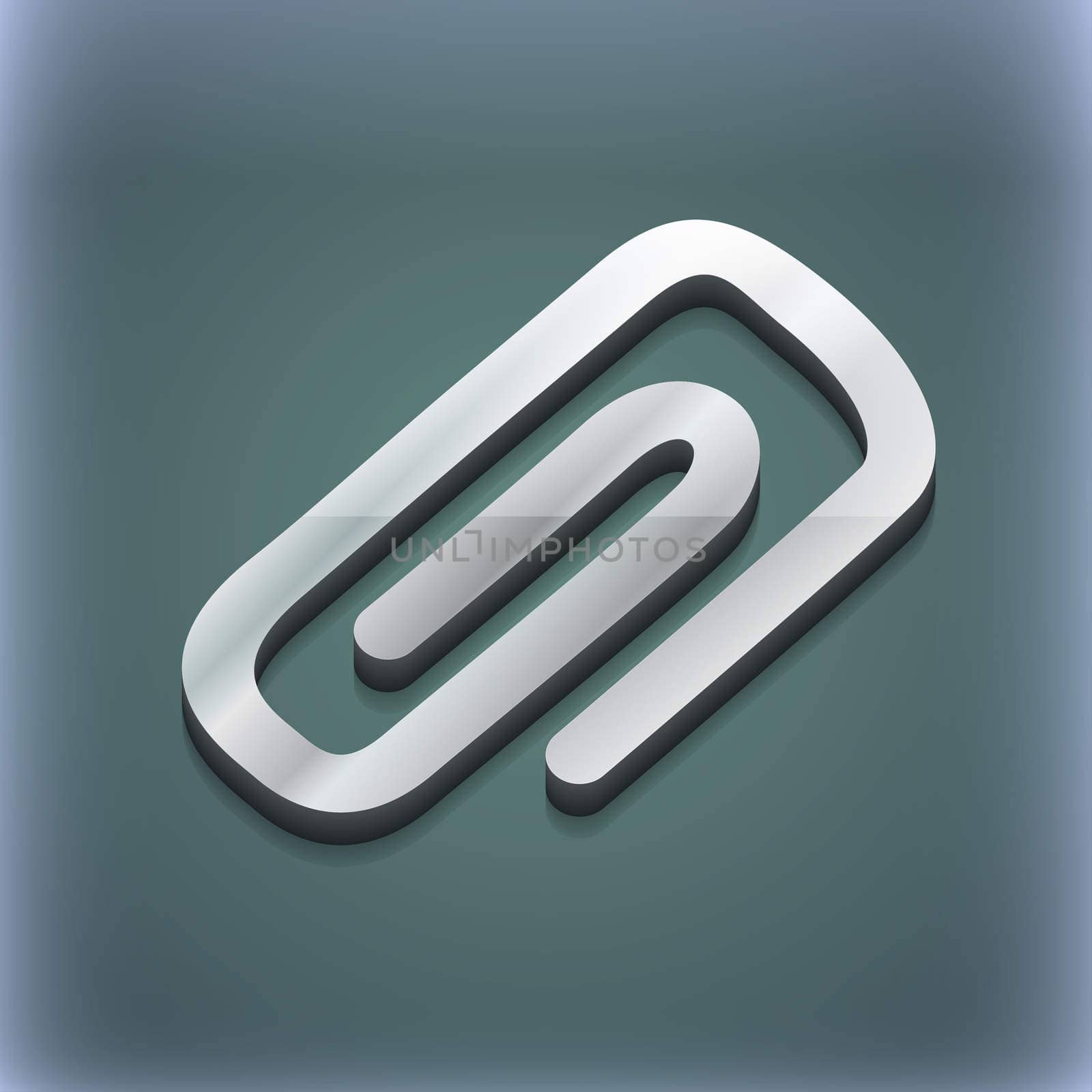 clip to paper icon symbol. 3D style. Trendy, modern design with space for your text illustration. Raster version