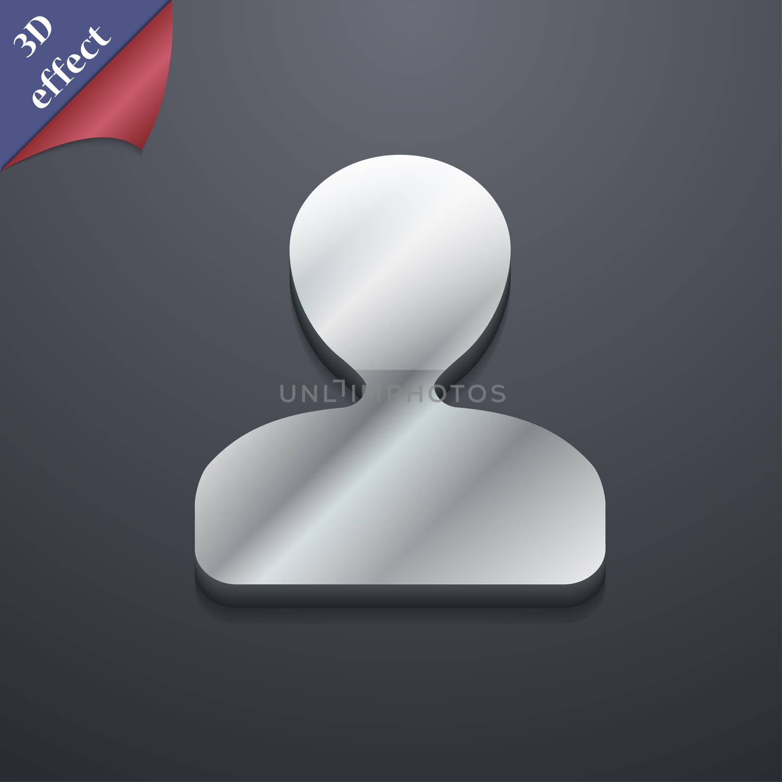 male silhouette icon symbol. 3D style. Trendy, modern design with space for your text . Rastrized by serhii_lohvyniuk