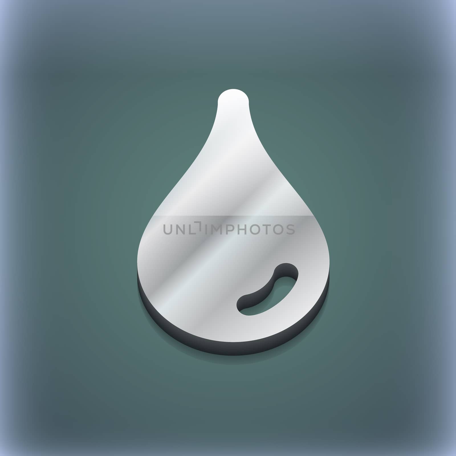 Water drop icon symbol. 3D style. Trendy, modern design with space for your text illustration. Raster version