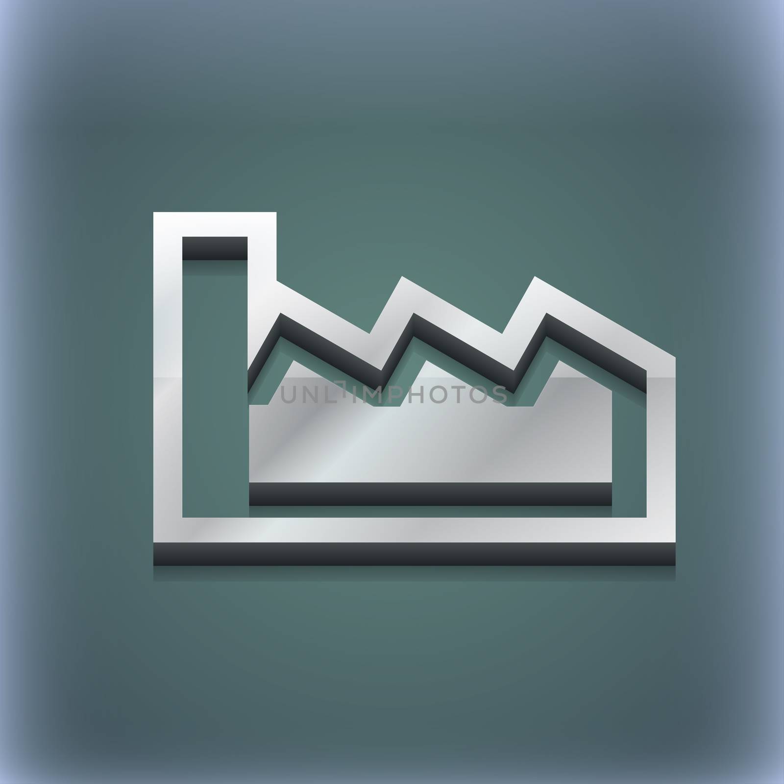 Chart icon symbol. 3D style. Trendy, modern design with space for your text illustration. Raster version