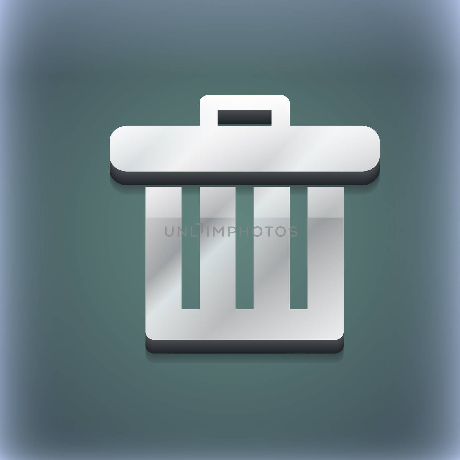 Recycle bin icon symbol. 3D style. Trendy, modern design with space for your text illustration. Raster version