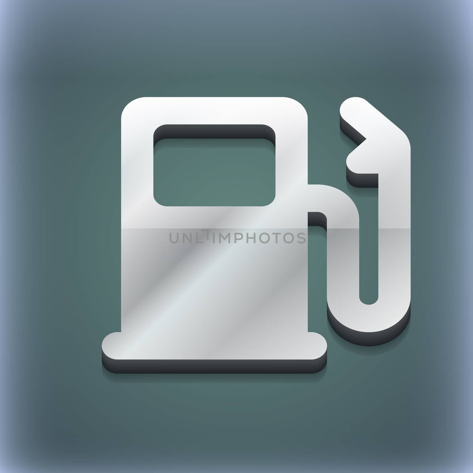 Petrol or Gas station, Car fuel icon symbol. 3D style. Trendy, modern design with space for your text illustration. Raster version