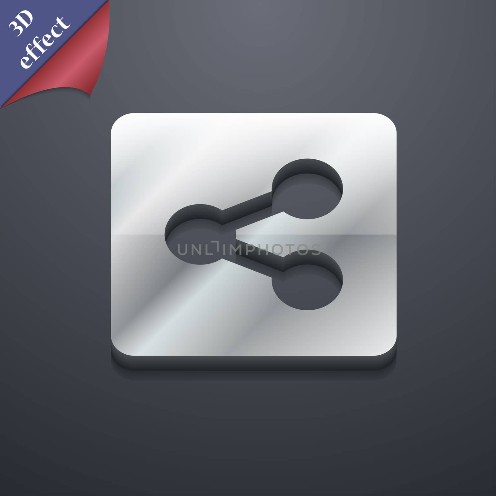 Share icon symbol. 3D style. Trendy, modern design with space for your text . Rastrized by serhii_lohvyniuk