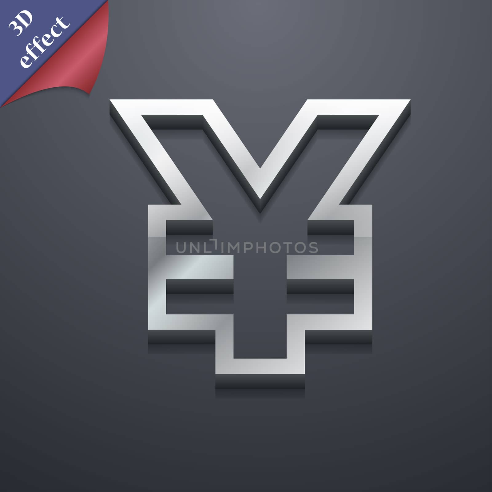 Yen JPY icon symbol. 3D style. Trendy, modern design with space for your text illustration. Rastrized copy