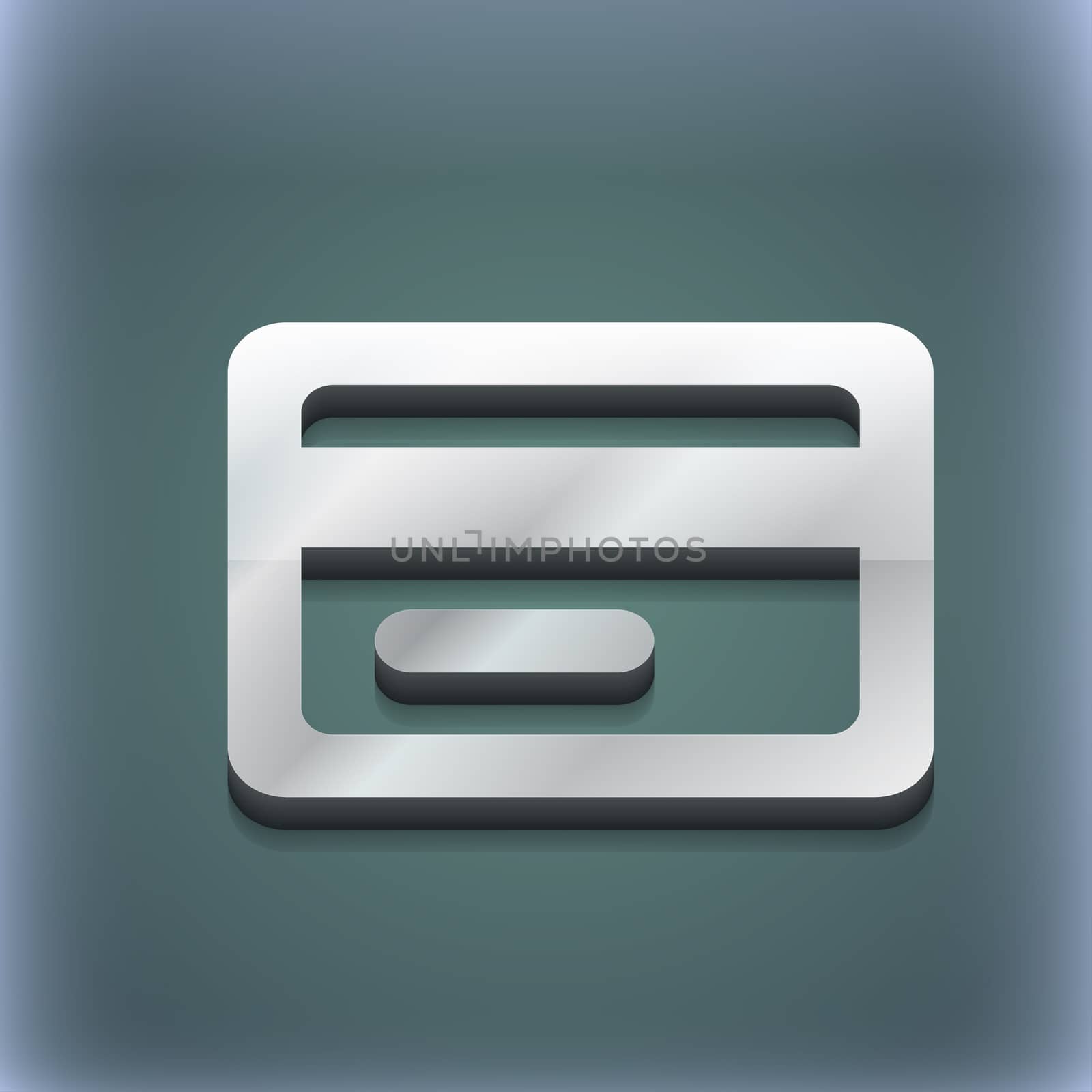 credit card icon symbol. 3D style. Trendy, modern design with space for your text illustration. Raster version