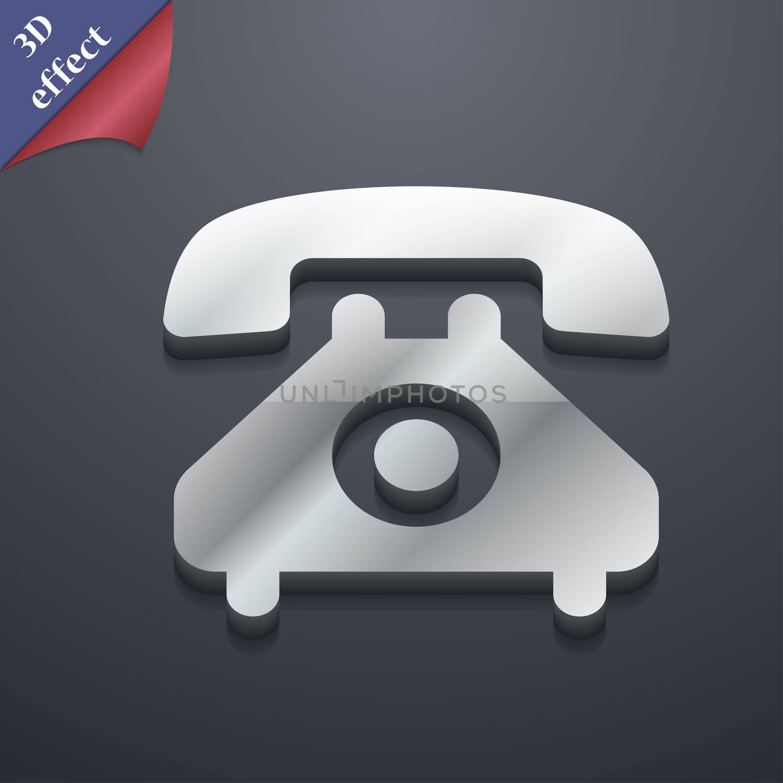 retro telephone handset icon symbol. 3D style. Trendy, modern design with space for your text illustration. Rastrized copy