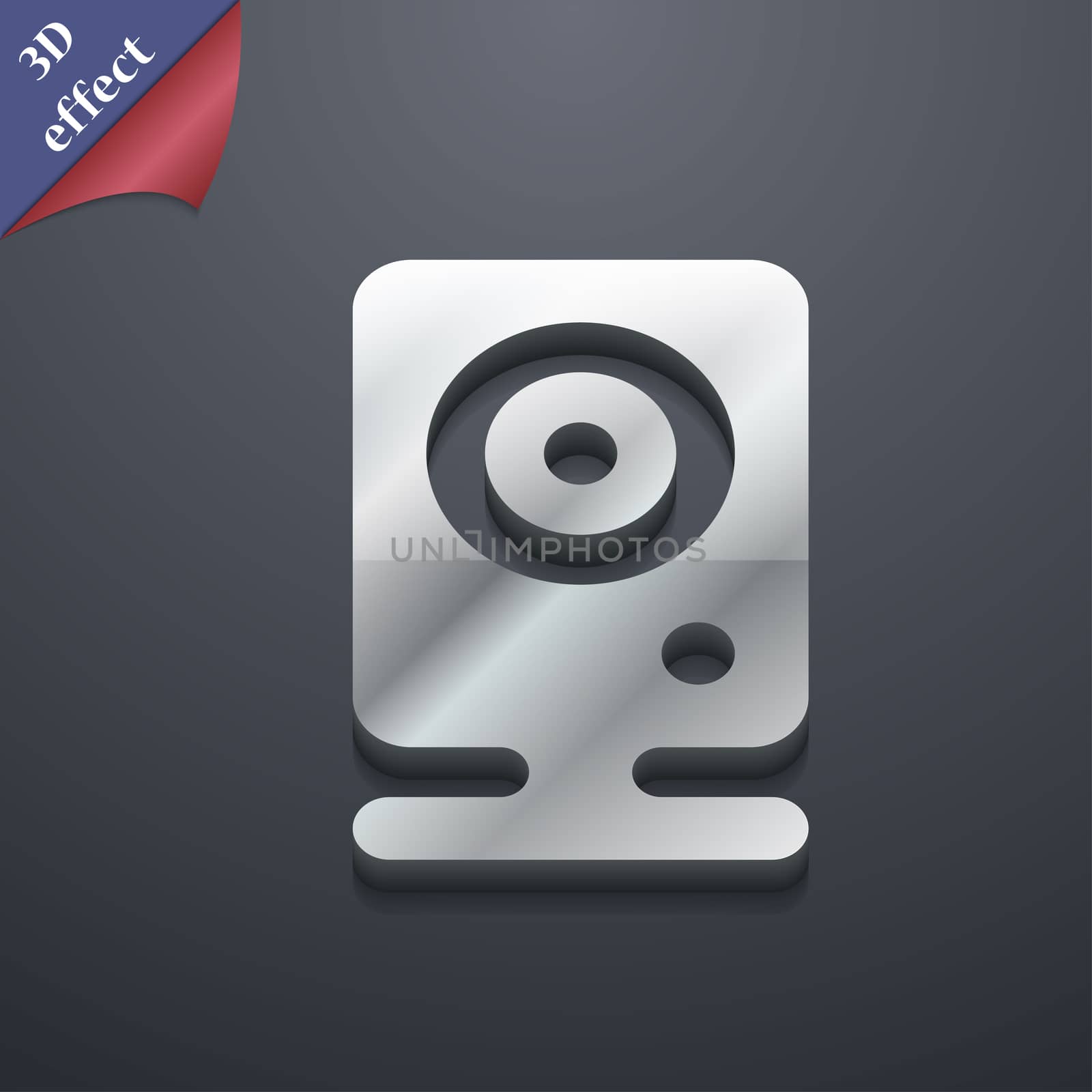 Web cam icon symbol. 3D style. Trendy, modern design with space for your text . Rastrized by serhii_lohvyniuk