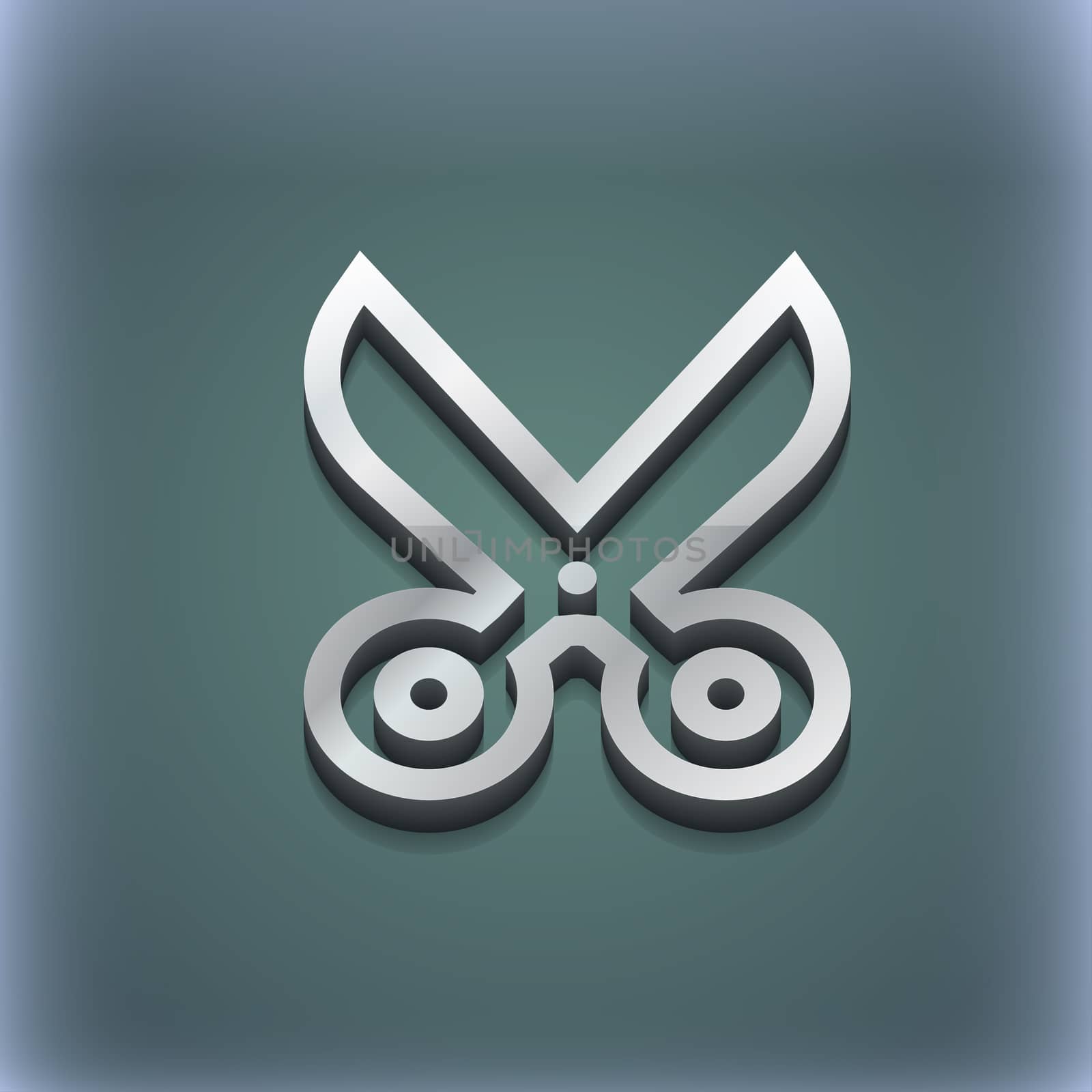scissors icon symbol. 3D style. Trendy, modern design with space for your text illustration. Raster version