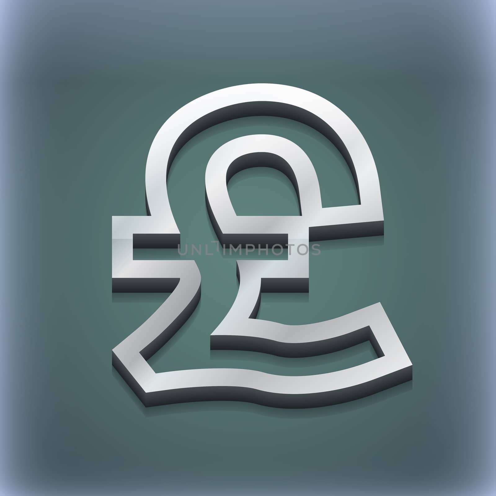 Pound Sterling icon symbol. 3D style. Trendy, modern design with space for your text illustration. Raster version