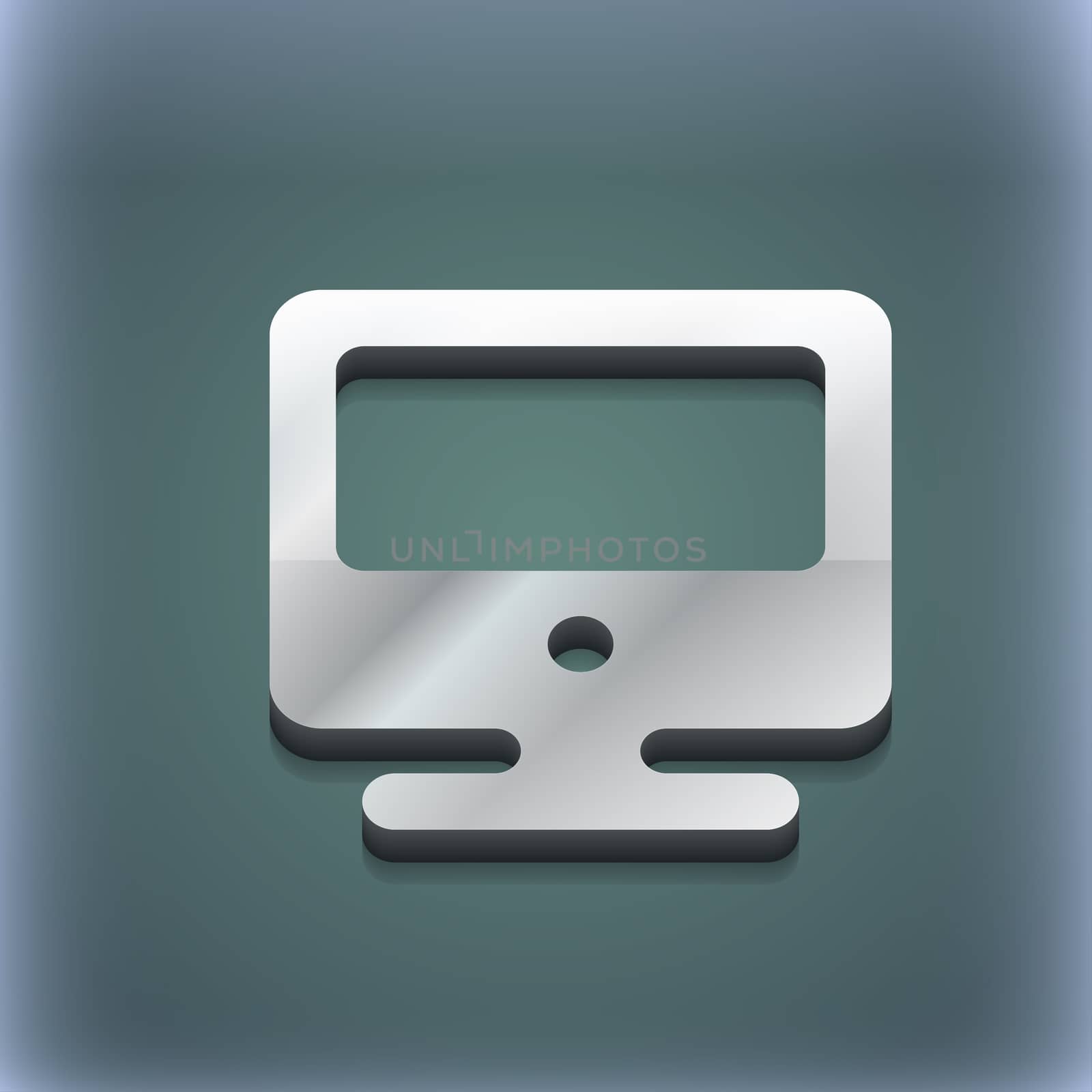 monitor icon symbol. 3D style. Trendy, modern design with space for your text . Raster by serhii_lohvyniuk