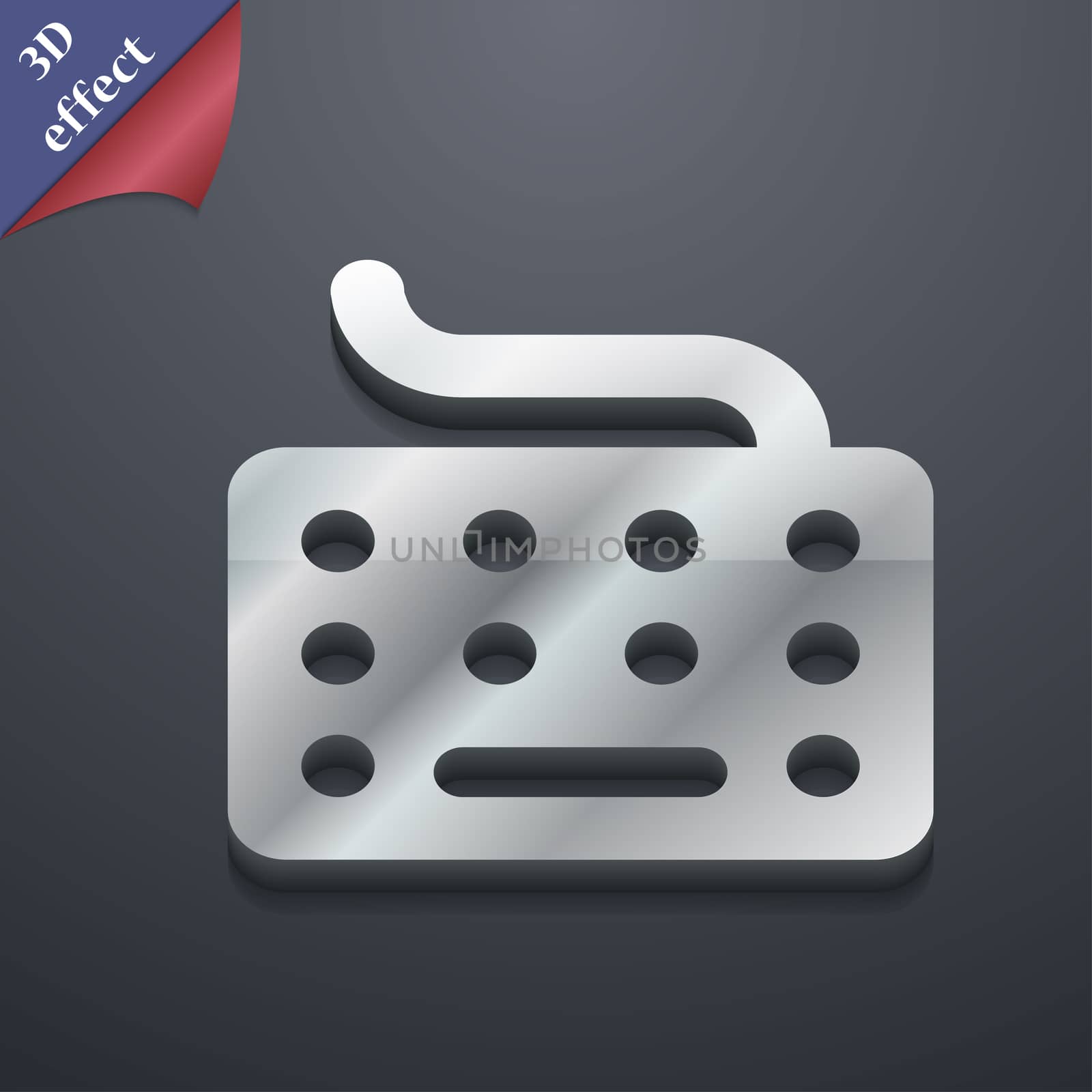 keyboard icon symbol. 3D style. Trendy, modern design with space for your text . Rastrized by serhii_lohvyniuk