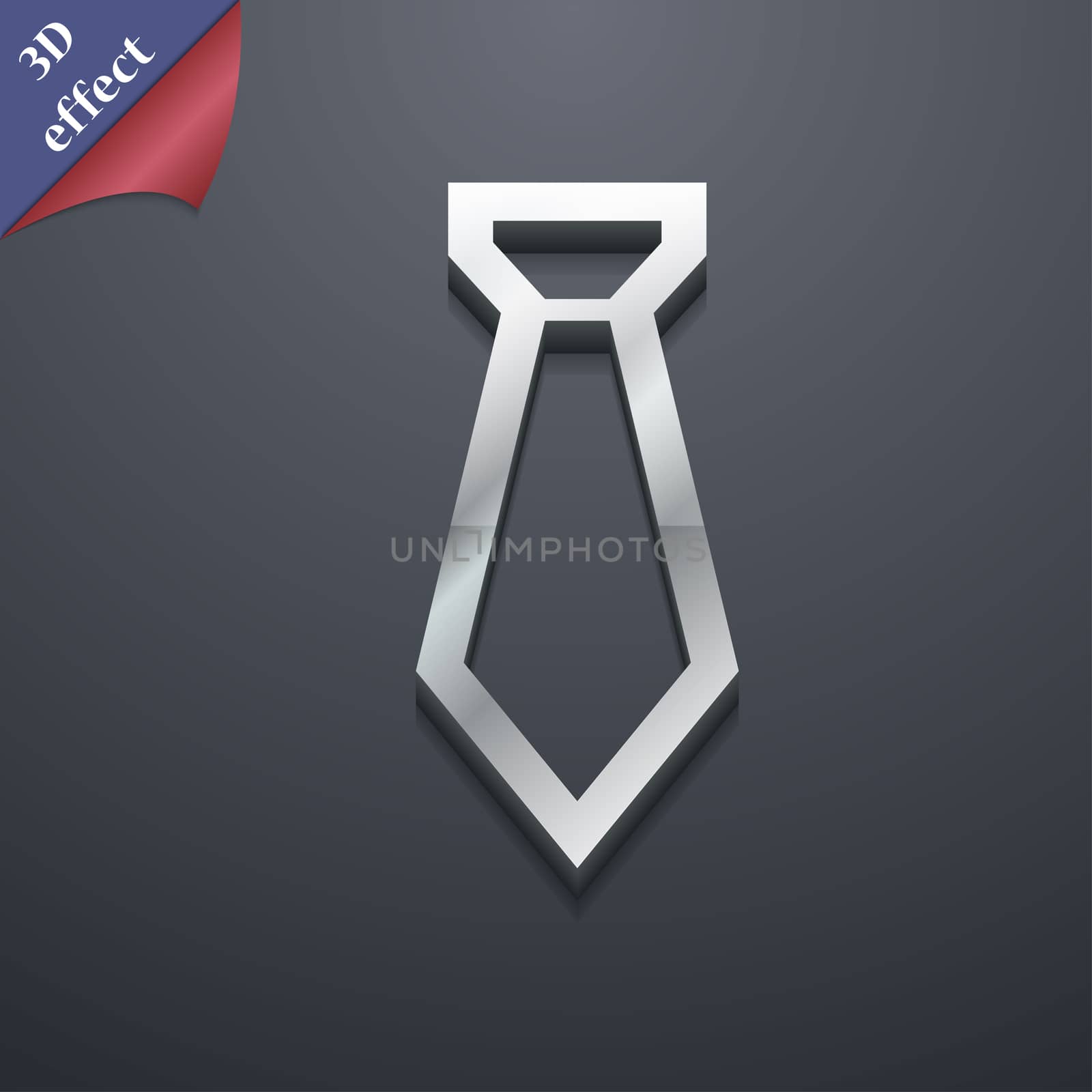 Tie icon symbol. 3D style. Trendy, modern design with space for your text . Rastrized by serhii_lohvyniuk