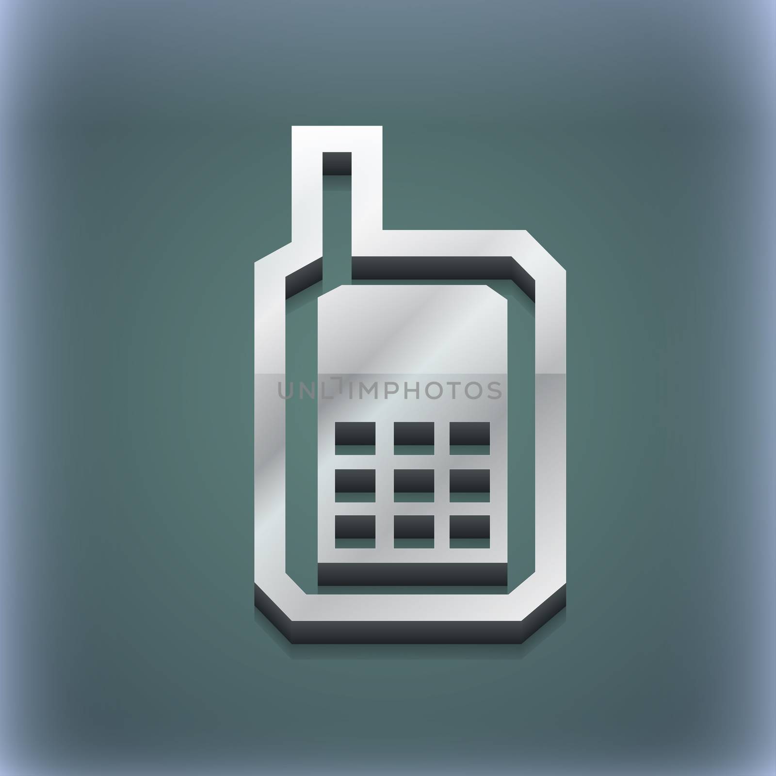 Mobile phone icon symbol. 3D style. Trendy, modern design with space for your text . Raster by serhii_lohvyniuk
