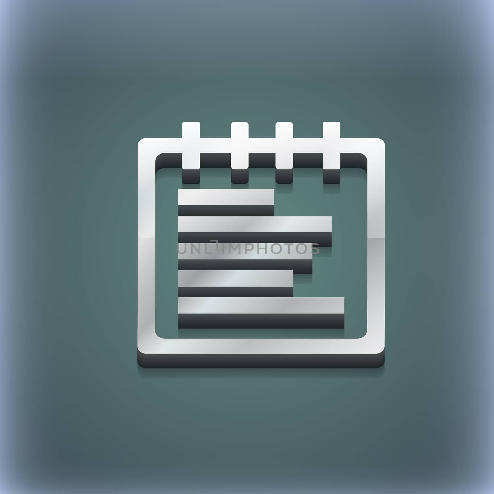 Notepad icon symbol. 3D style. Trendy, modern design with space for your text illustration. Raster version