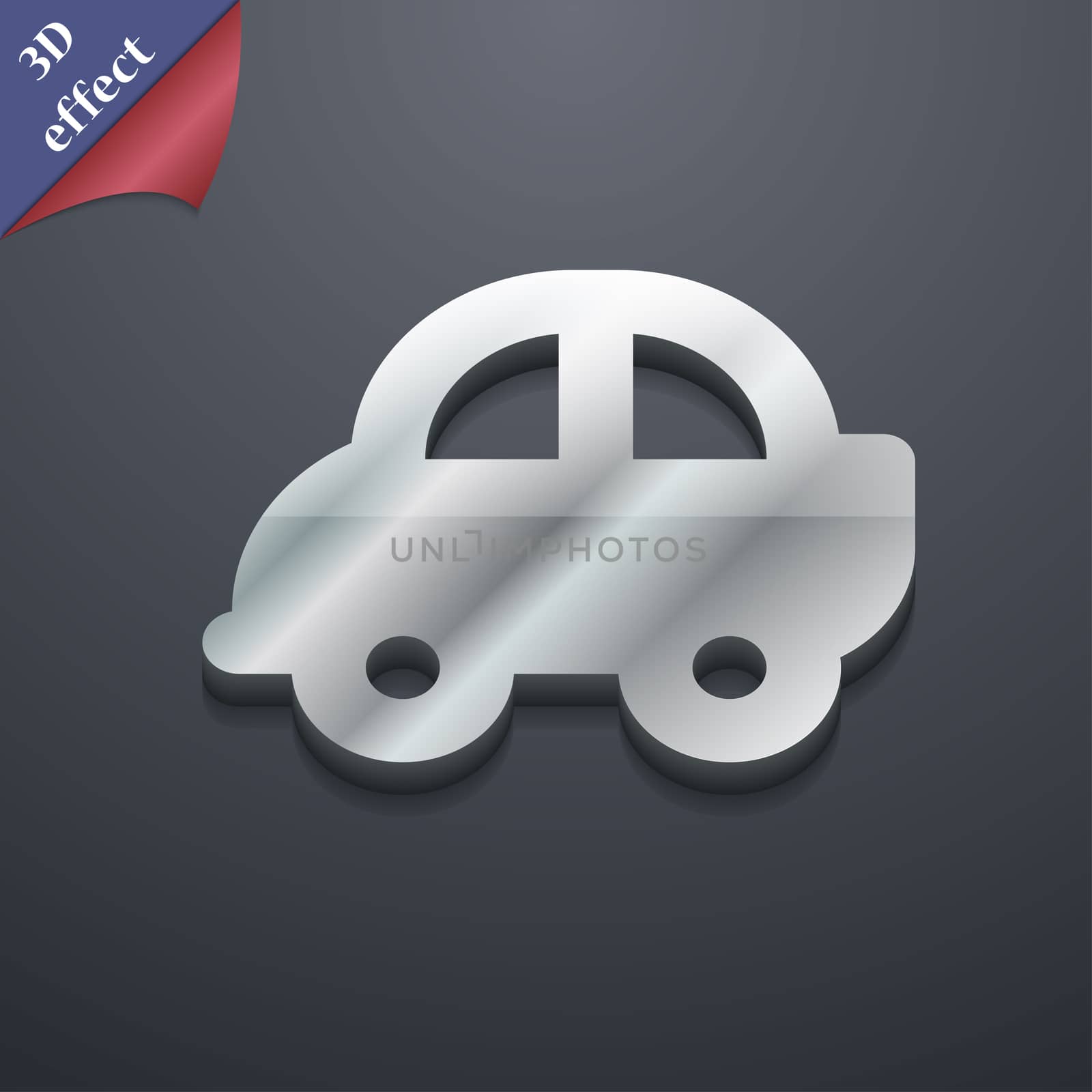 Auto icon symbol. 3D style. Trendy, modern design with space for your text . Rastrized by serhii_lohvyniuk