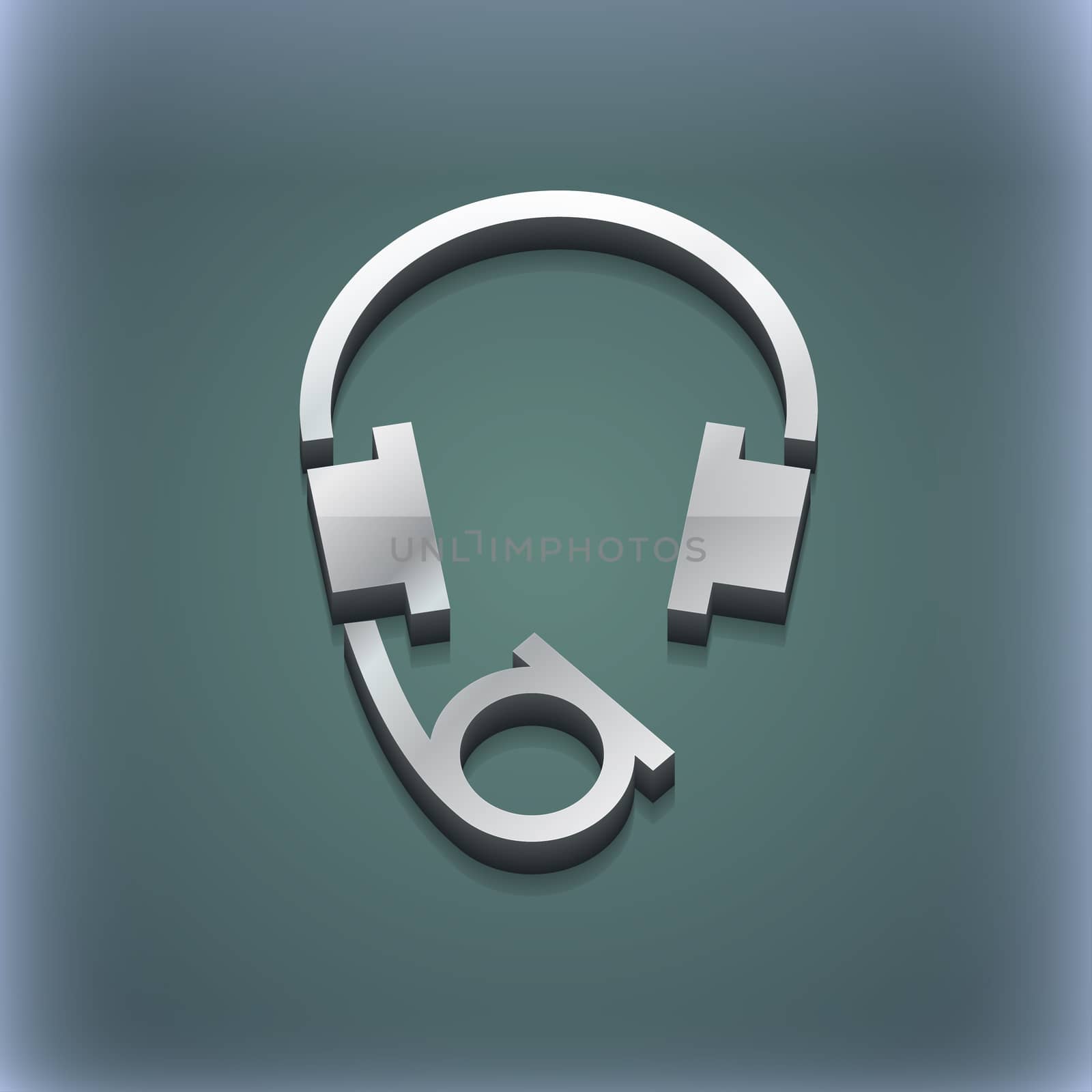 headsets icon symbol. 3D style. Trendy, modern design with space for your text . Raster by serhii_lohvyniuk