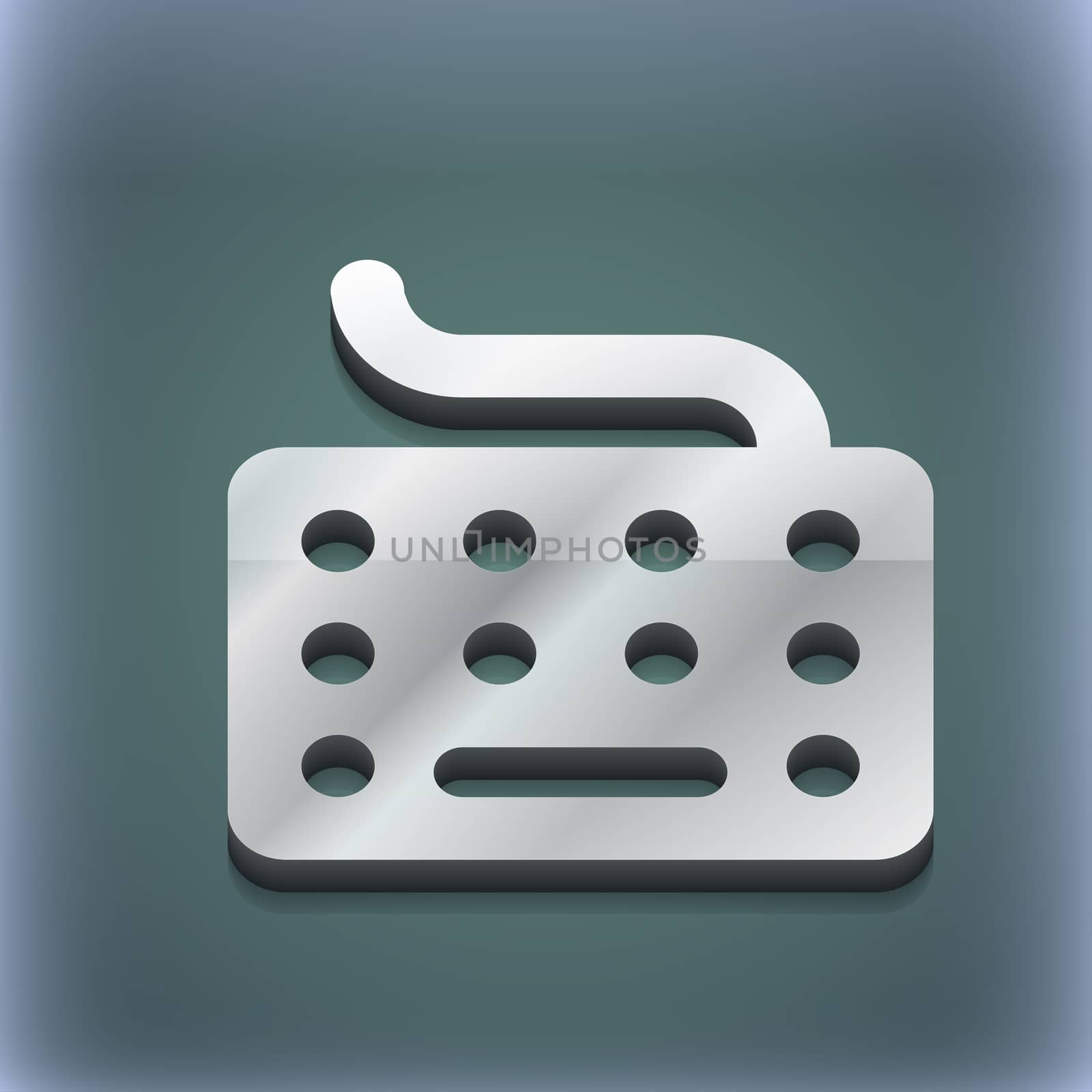 keyboard icon symbol. 3D style. Trendy, modern design with space for your text . Raster by serhii_lohvyniuk