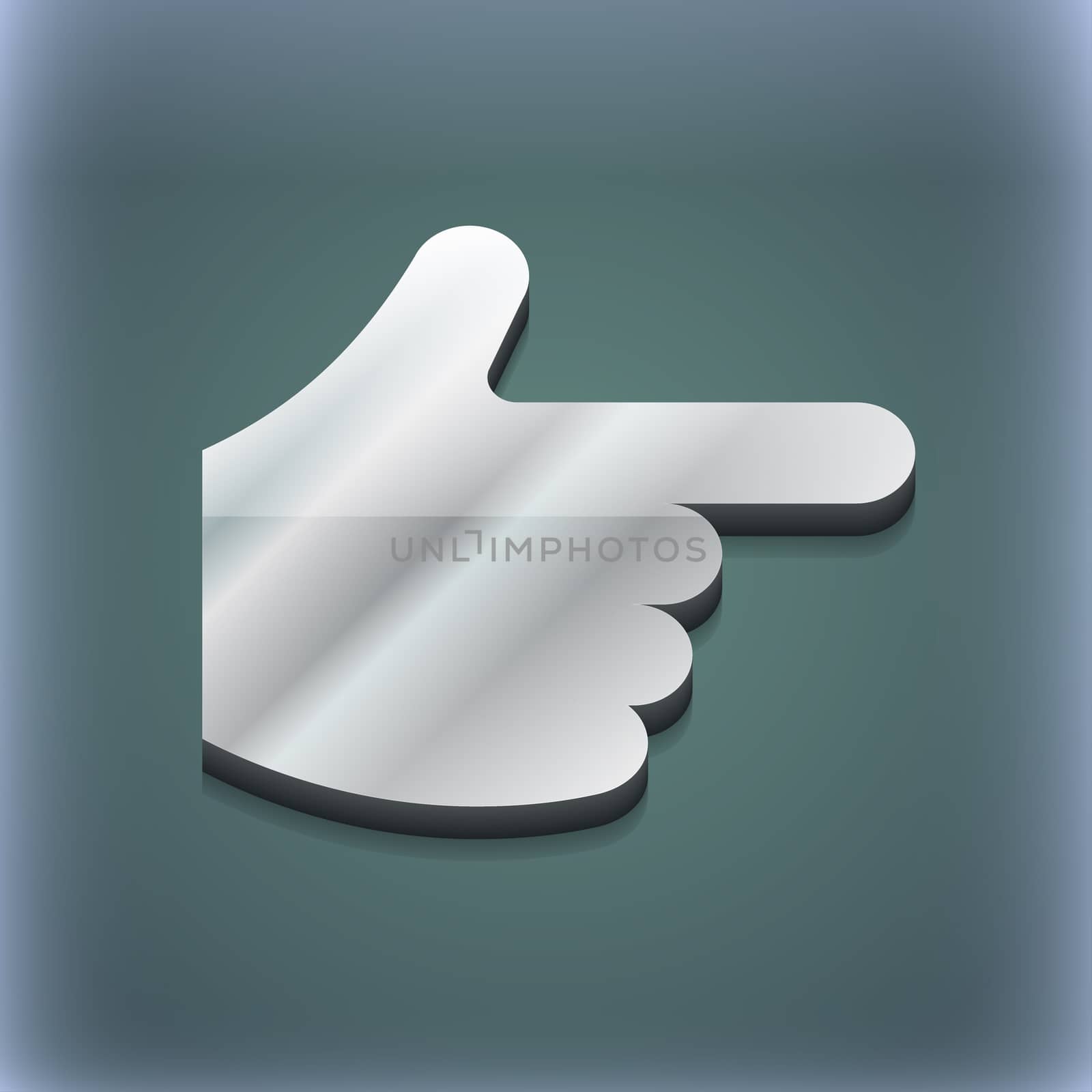 pointing hand icon symbol. 3D style. Trendy, modern design with space for your text illustration. Raster version