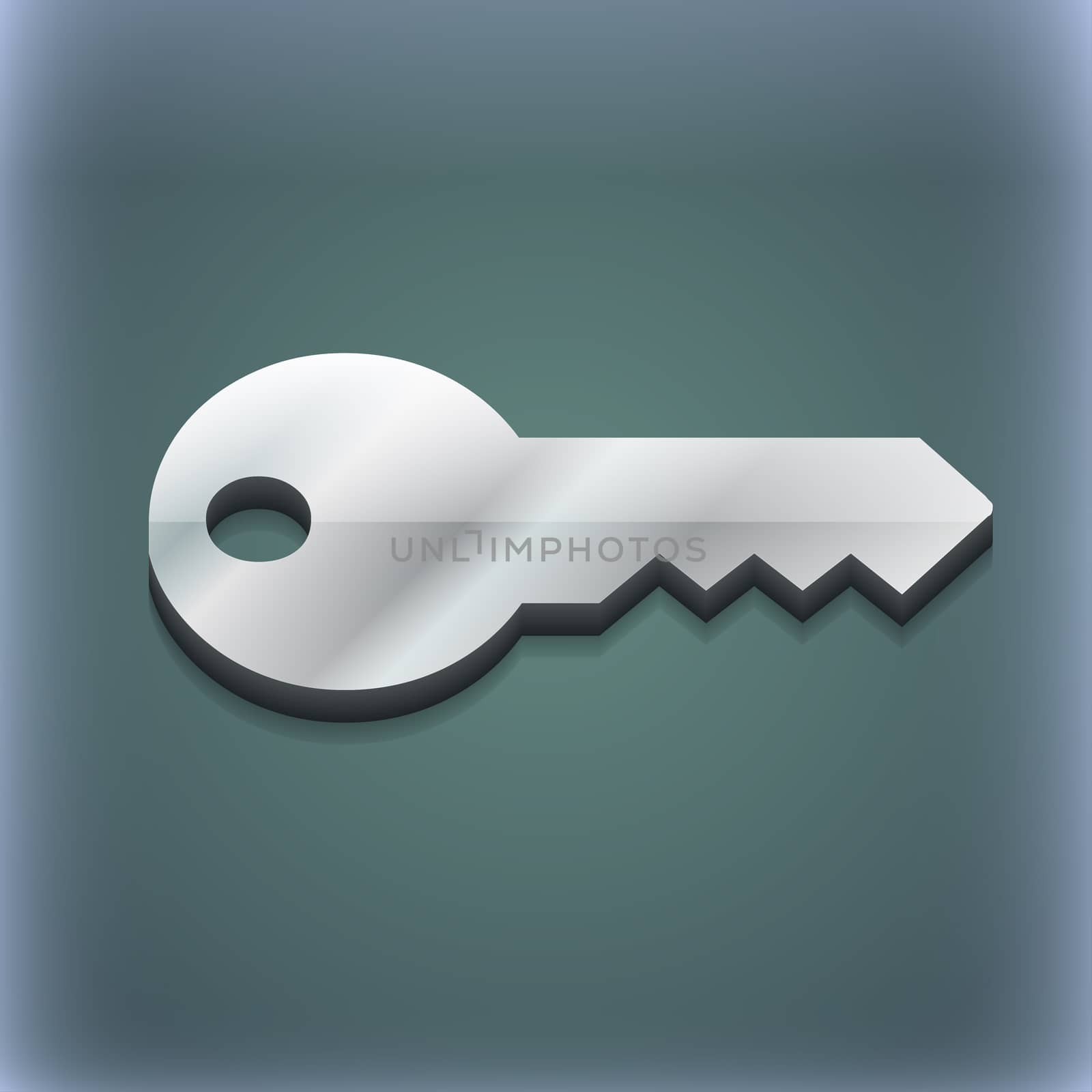 key icon symbol. 3D style. Trendy, modern design with space for your text illustration. Raster version