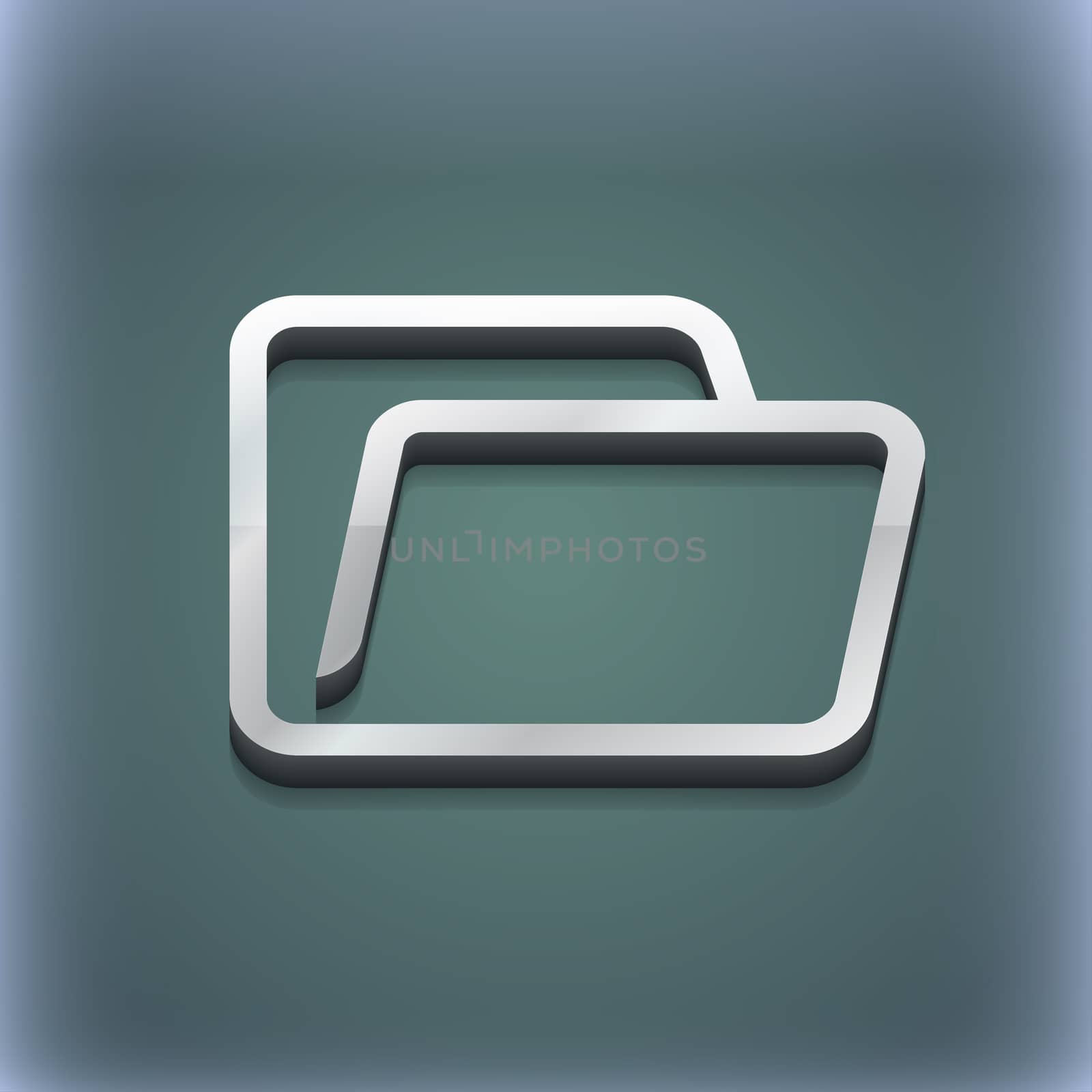 Folder icon symbol. 3D style. Trendy, modern design with space for your text . Raster by serhii_lohvyniuk