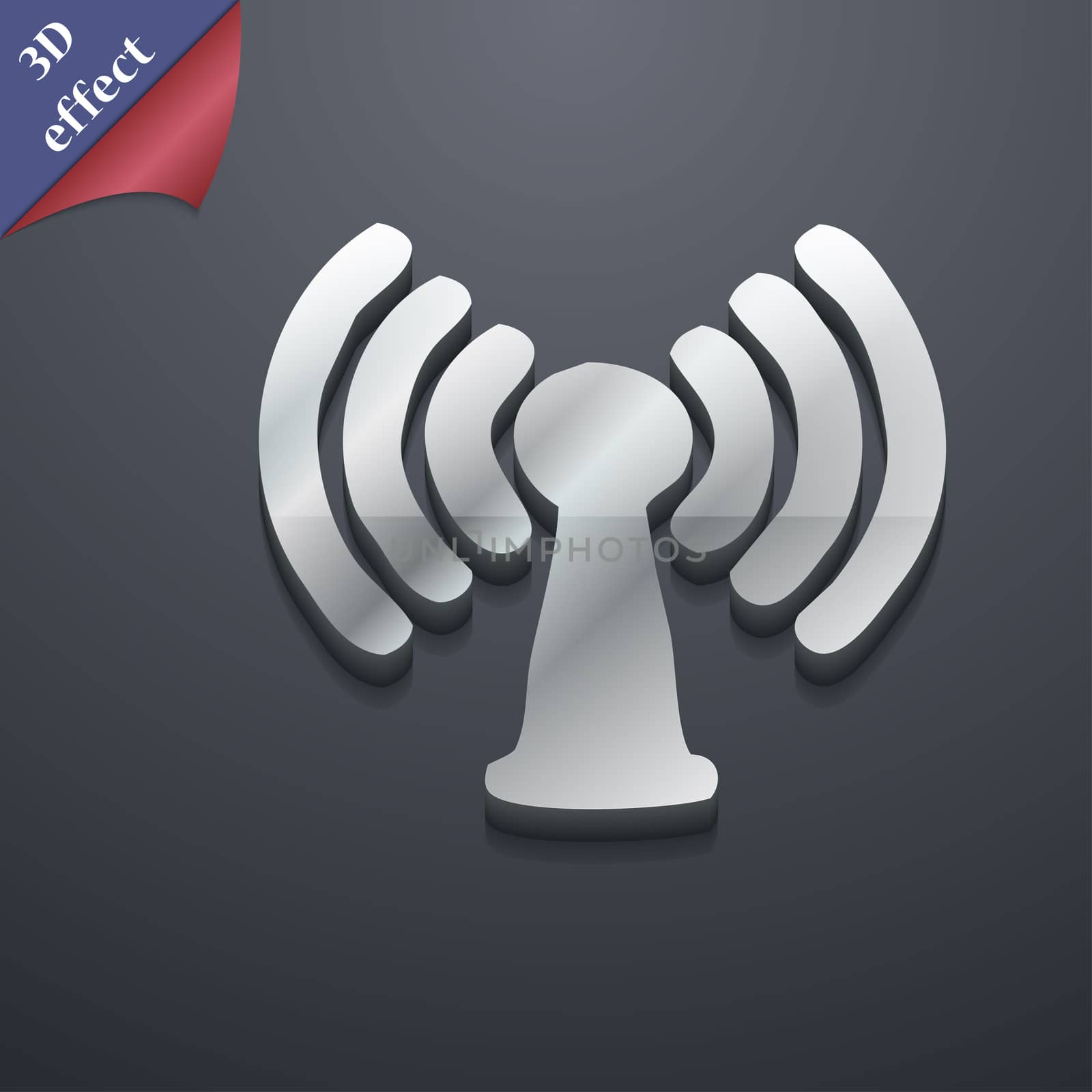 Wi-fi, internet icon symbol. 3D style. Trendy, modern design with space for your text illustration. Rastrized copy