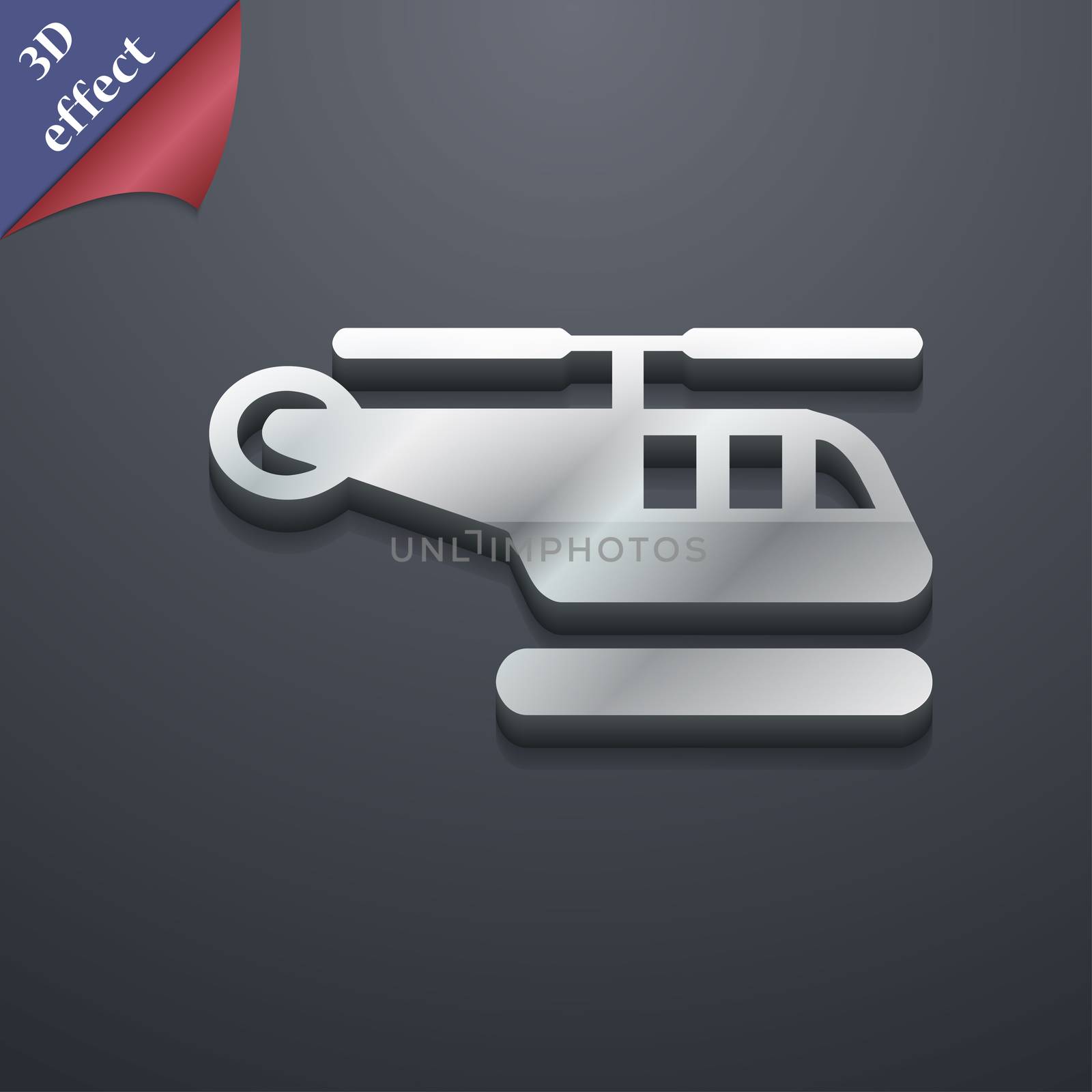 helicopter icon symbol. 3D style. Trendy, modern design with space for your text . Rastrized by serhii_lohvyniuk