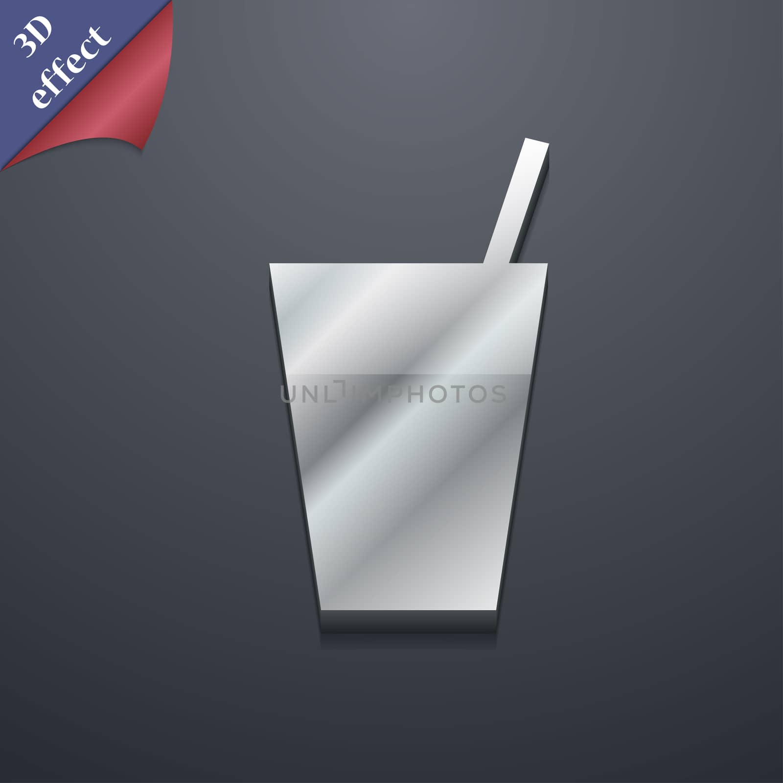 cocktail icon symbol. 3D style. Trendy, modern design with space for your text . Rastrized by serhii_lohvyniuk