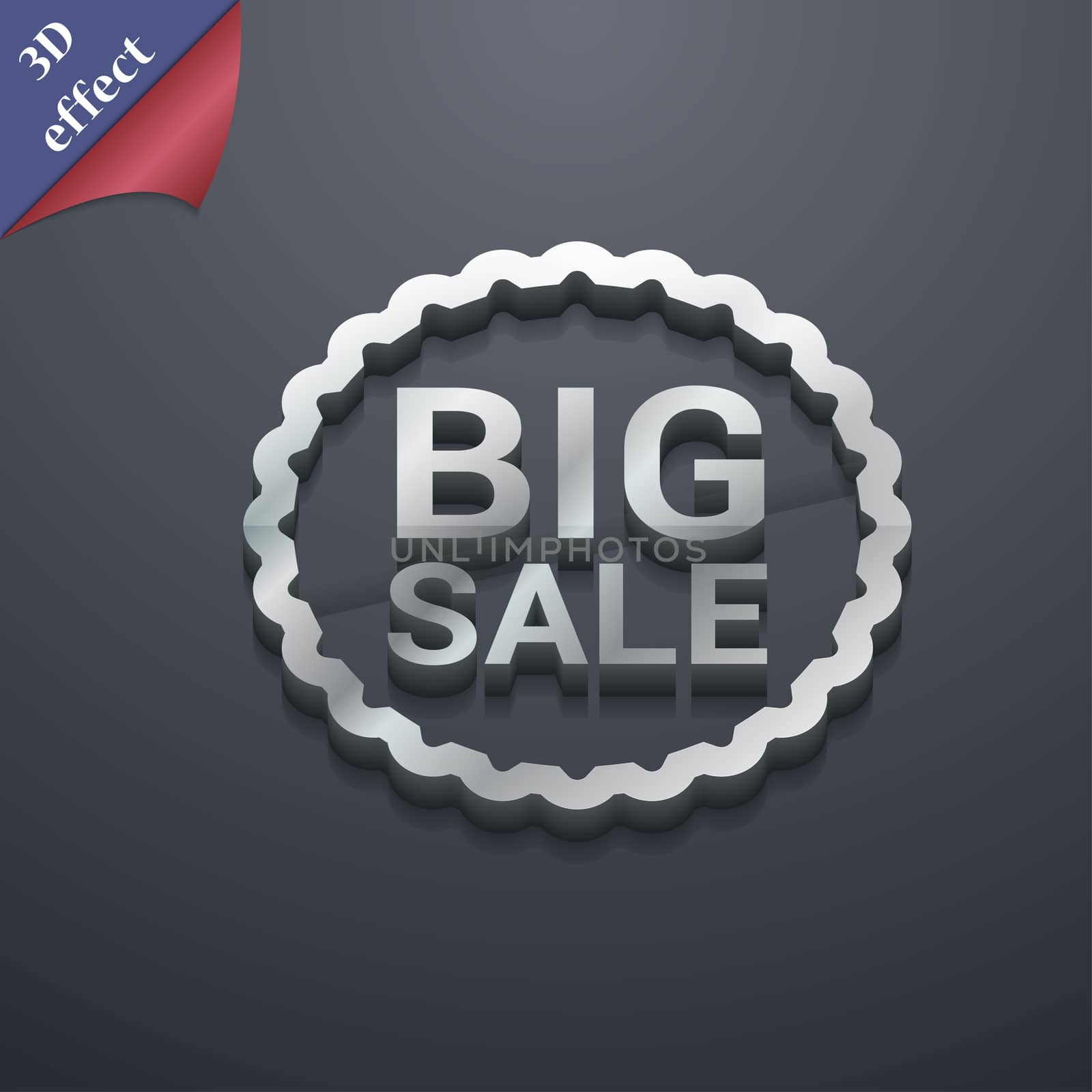 Big sale icon symbol. 3D style. Trendy, modern design with space for your text illustration. Rastrized copy