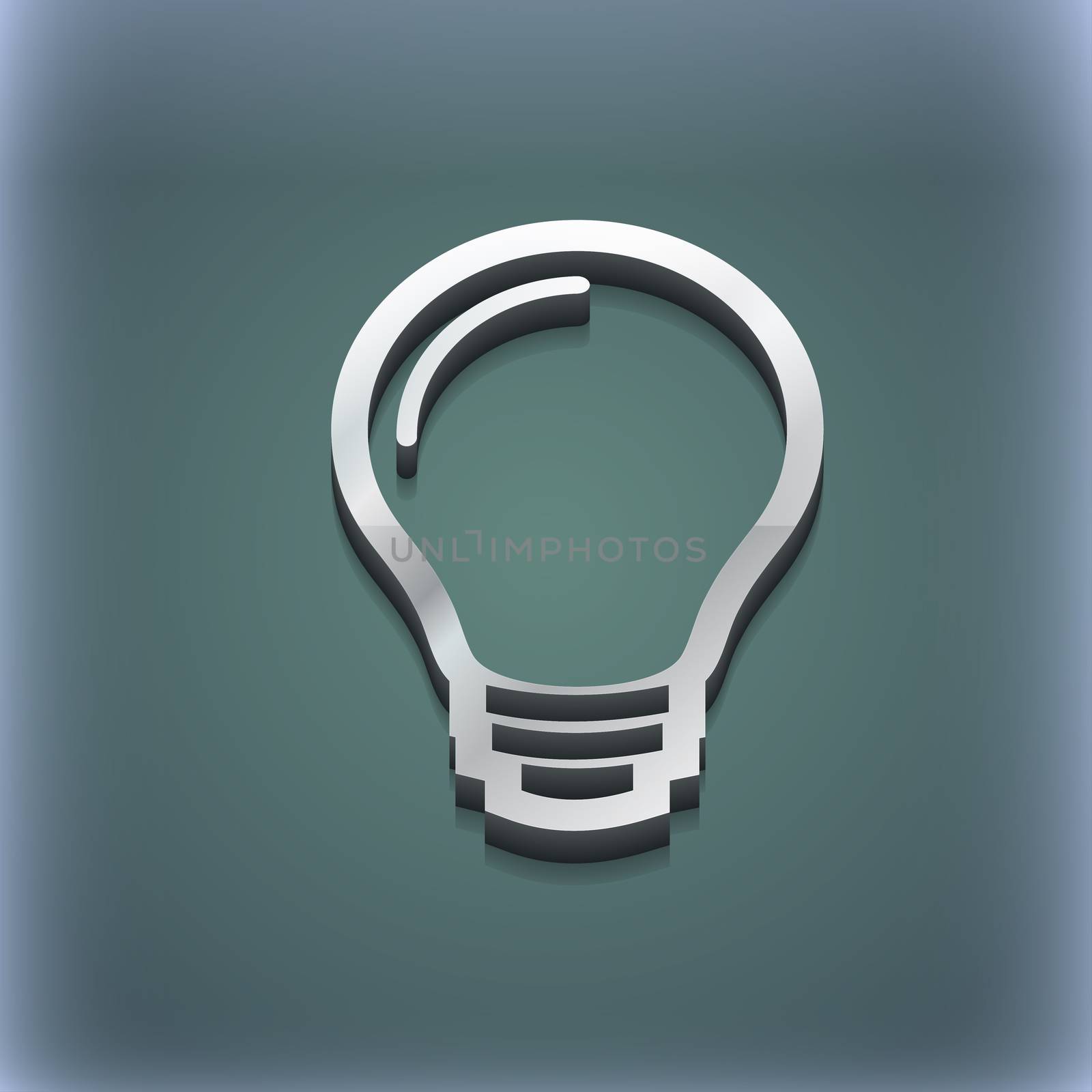 Light bulb icon symbol. 3D style. Trendy, modern design with space for your text illustration. Raster version