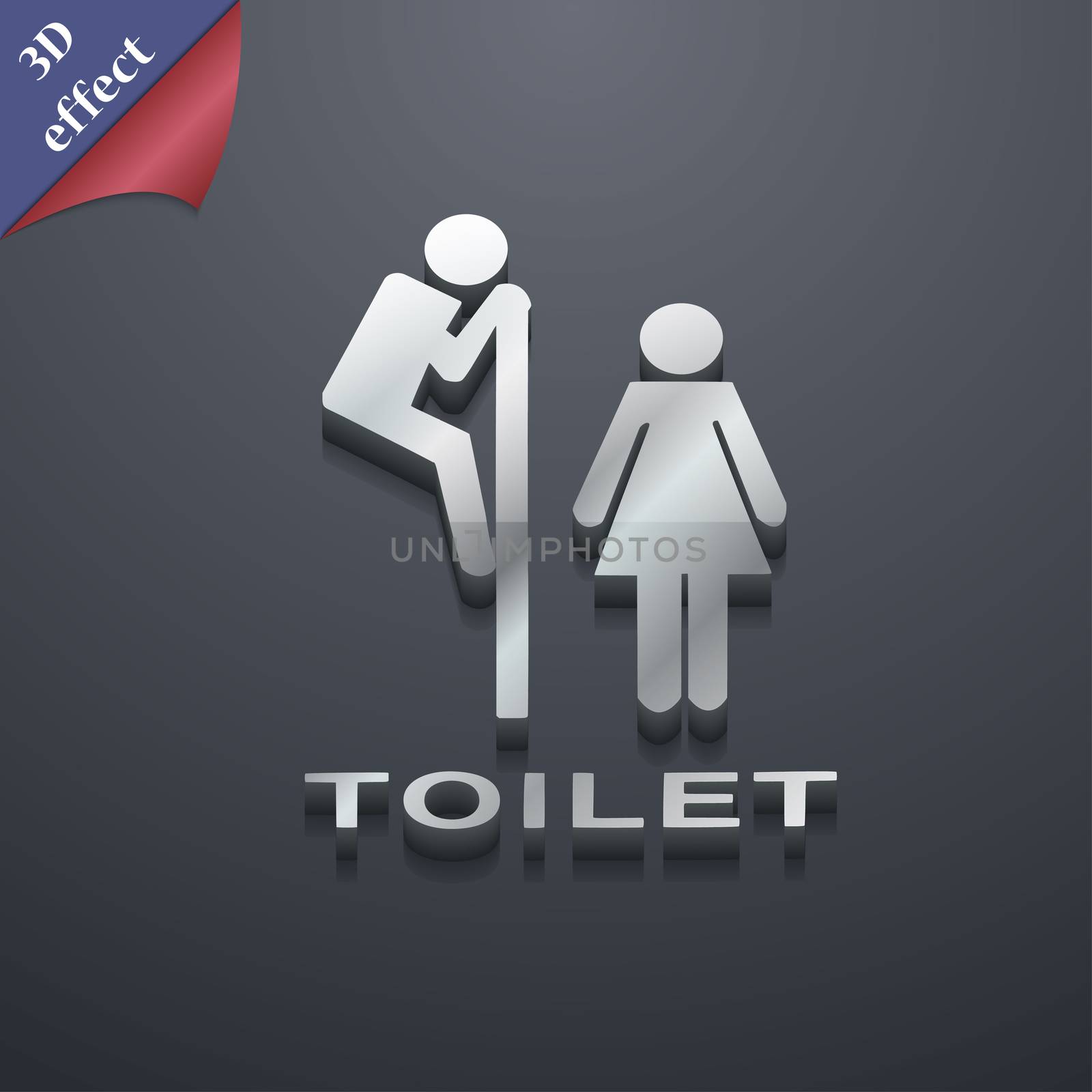 toilet icon symbol. 3D style. Trendy, modern design with space for your text . Rastrized by serhii_lohvyniuk