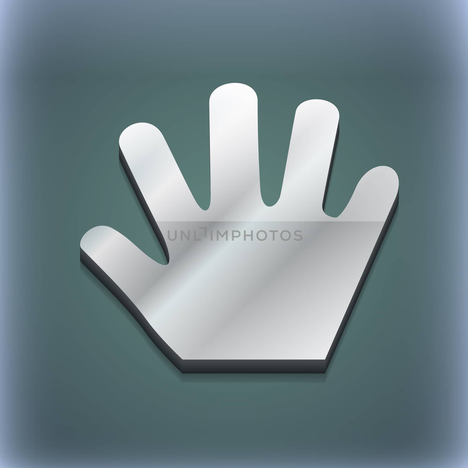 Hand icon symbol. 3D style. Trendy, modern design with space for your text illustration. Raster version