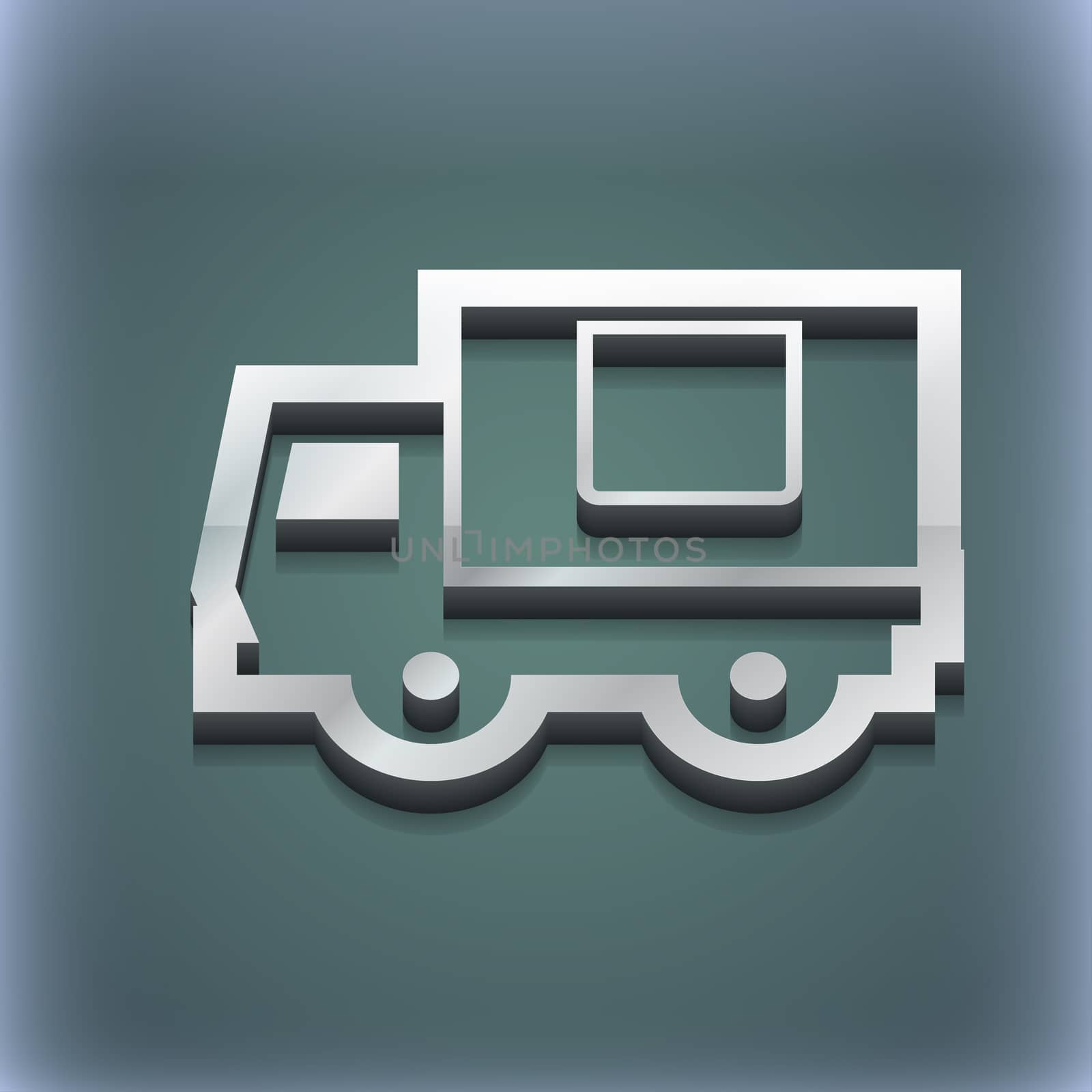 Delivery truck icon symbol. 3D style. Trendy, modern design with space for your text illustration. Raster version