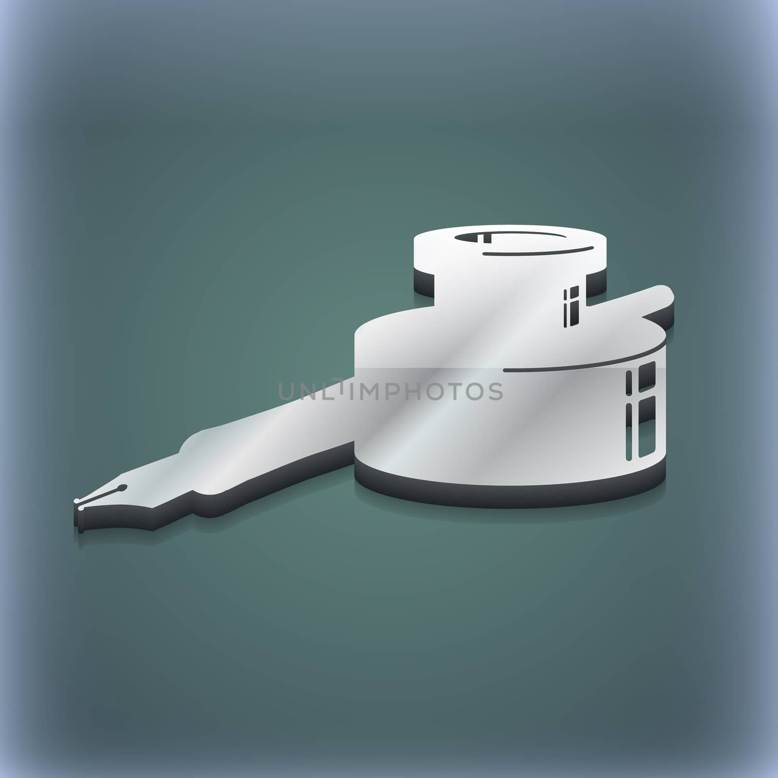 pen and ink icon symbol. 3D style. Trendy, modern design with space for your text illustration. Raster version
