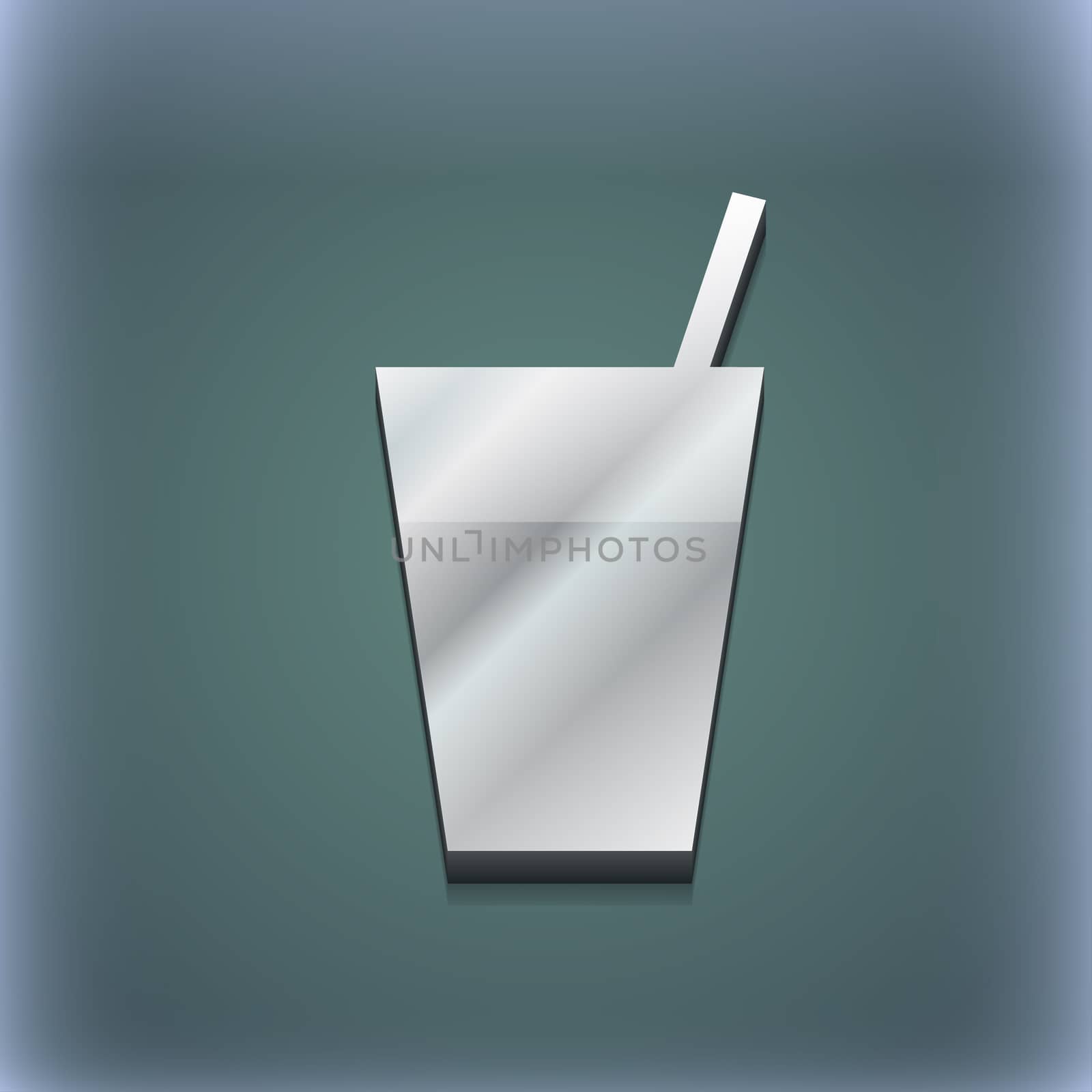 cocktail icon symbol. 3D style. Trendy, modern design with space for your text . Raster by serhii_lohvyniuk