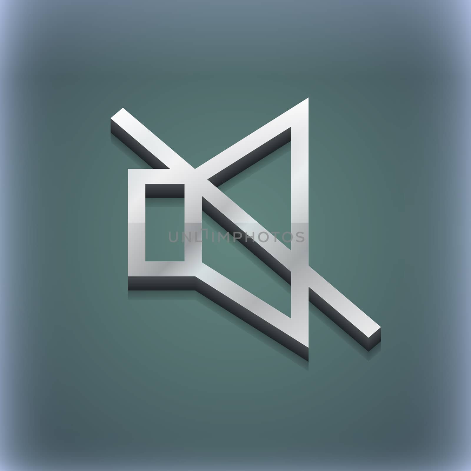 without sound, mute icon symbol. 3D style. Trendy, modern design with space for your text . Raster by serhii_lohvyniuk